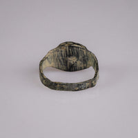 Medieval Bronze Ring with Red Glass Cabochon – 'Carminis' (9th–14th CE) — view 5