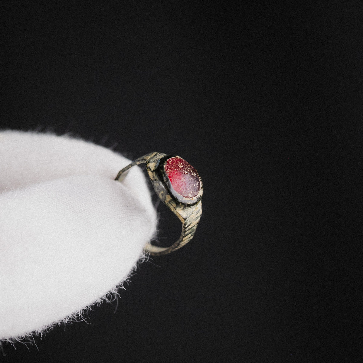 Medieval Bronze Ring 'Carminis' (9th-14th CE) EU 50/US 5.25