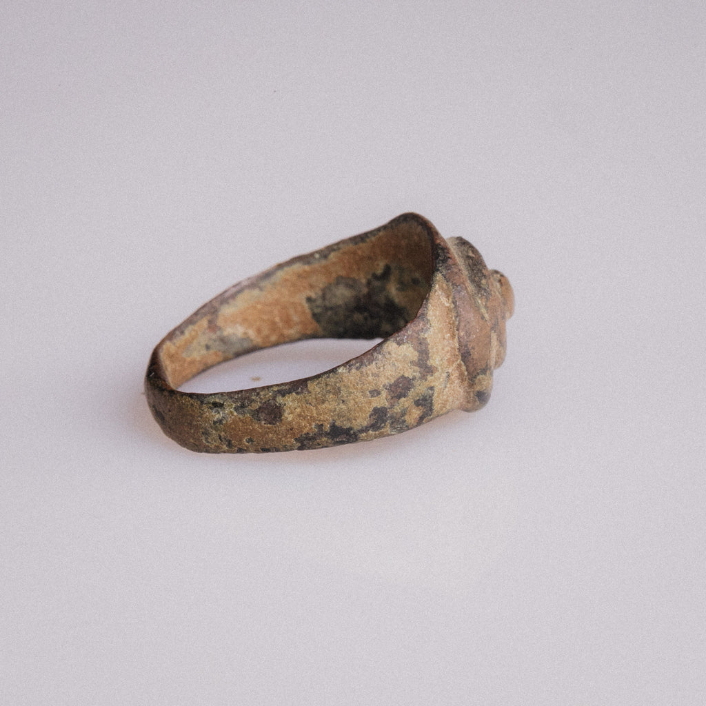 Early Medieval Bronze Ring with Punched Dot Bezel - “Byzantion” (6th–11th CE) – EU 51 / US 5.75