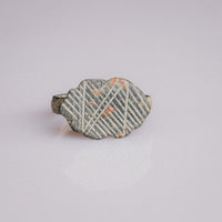 Medieval Bronze Geometric Signet Ring – 'Reticulus' (10th–13th CE) — view 2