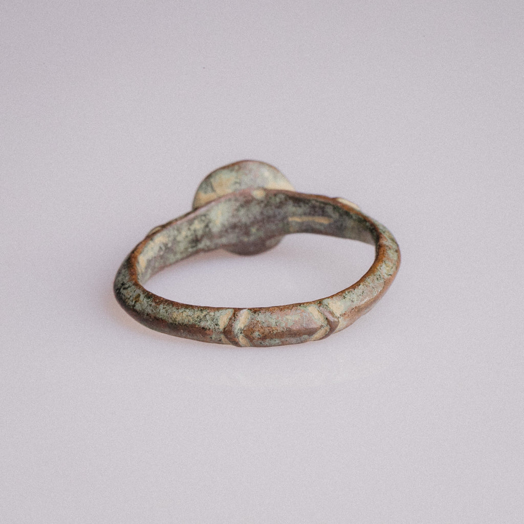Early Medieval Bronze Star Signet Ring – “Turritus” (8th–10th CE) – EU 58 / US 8.5