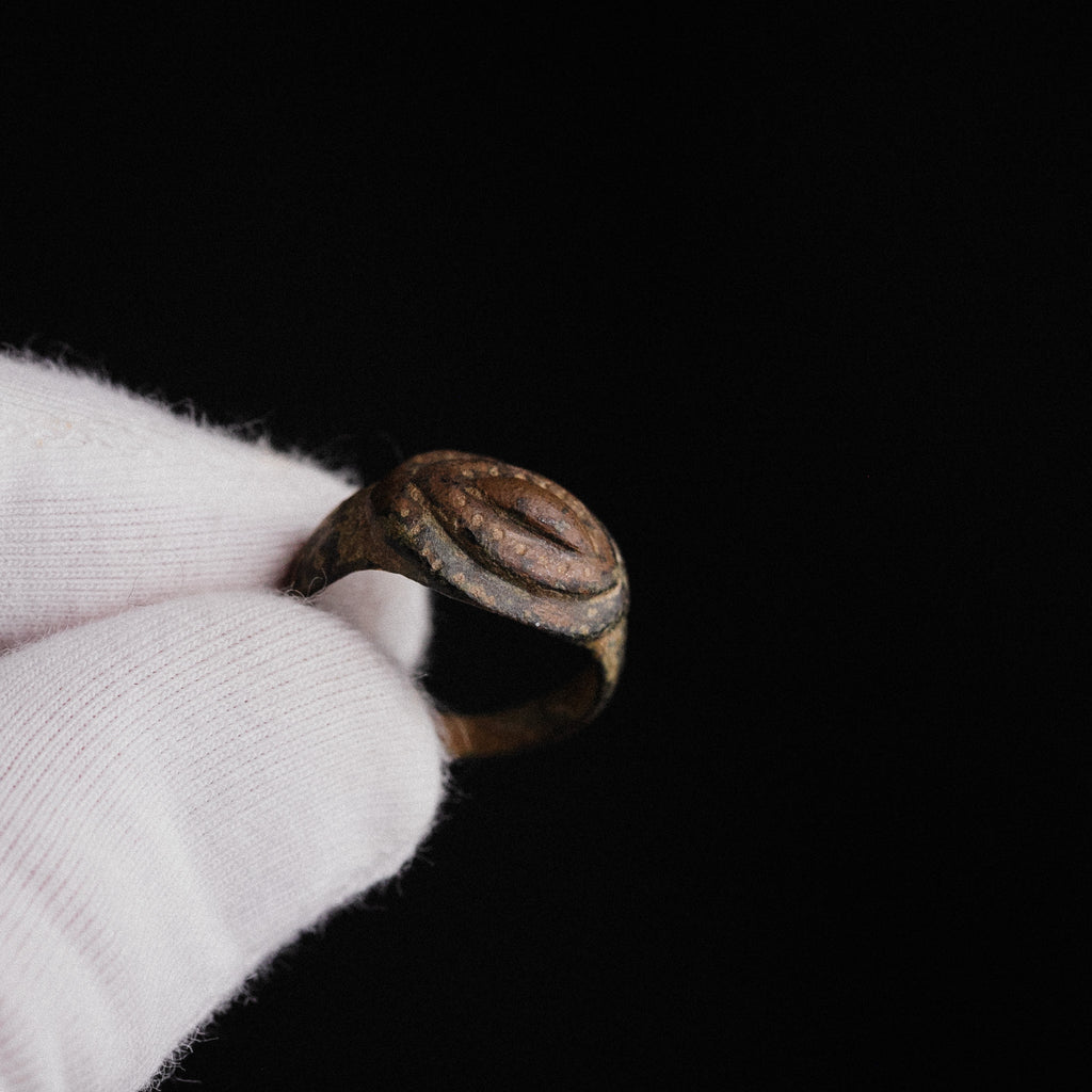Early Medieval Bronze Ring with Punched Dot Bezel - “Byzantion” (6th–11th CE) – EU 51 / US 5.75