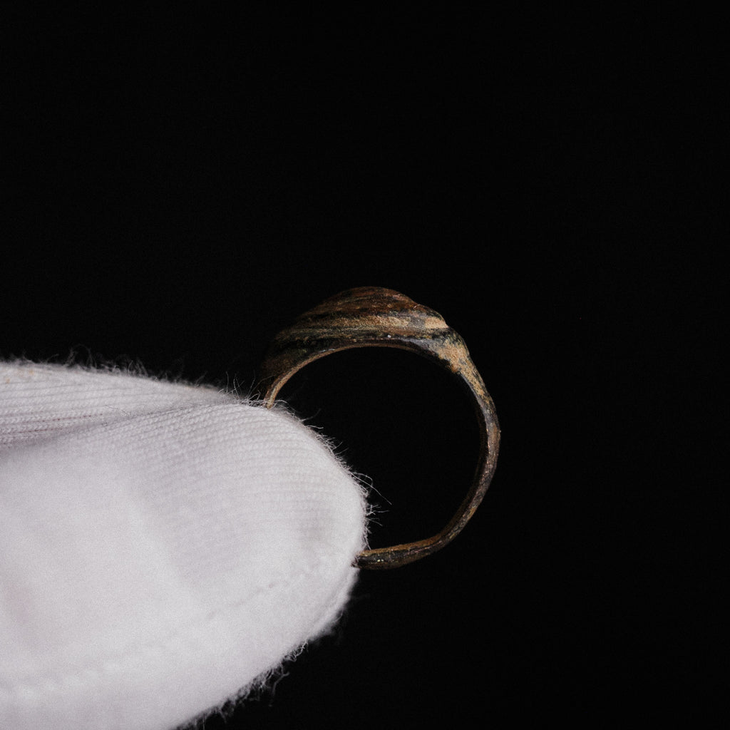 Early Medieval Bronze Ring with Punched Dot Bezel - “Byzantion” (6th–11th CE) – EU 51 / US 5.75