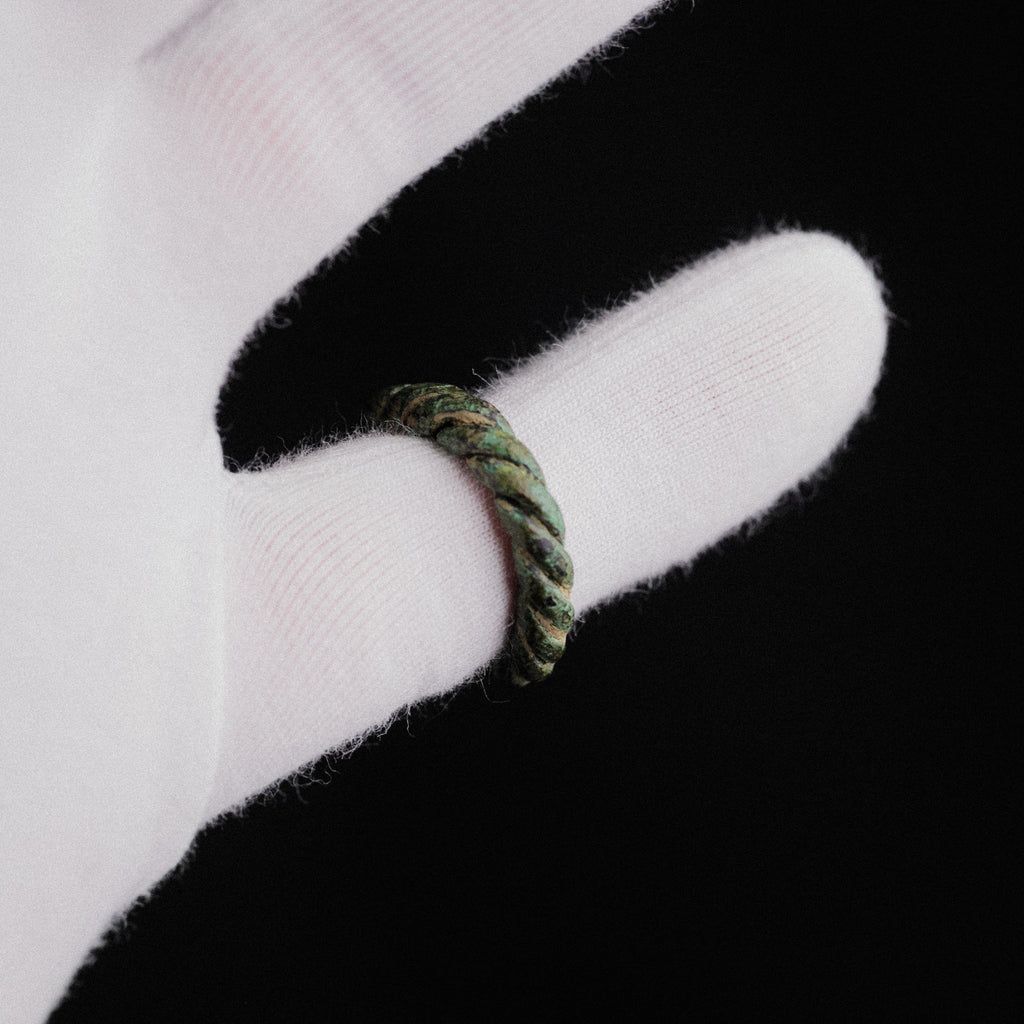 Viking Age Nordic Bronze Twisted Wire Ring – “Eirik” (8th–11th CE) – EU 54 / US 7