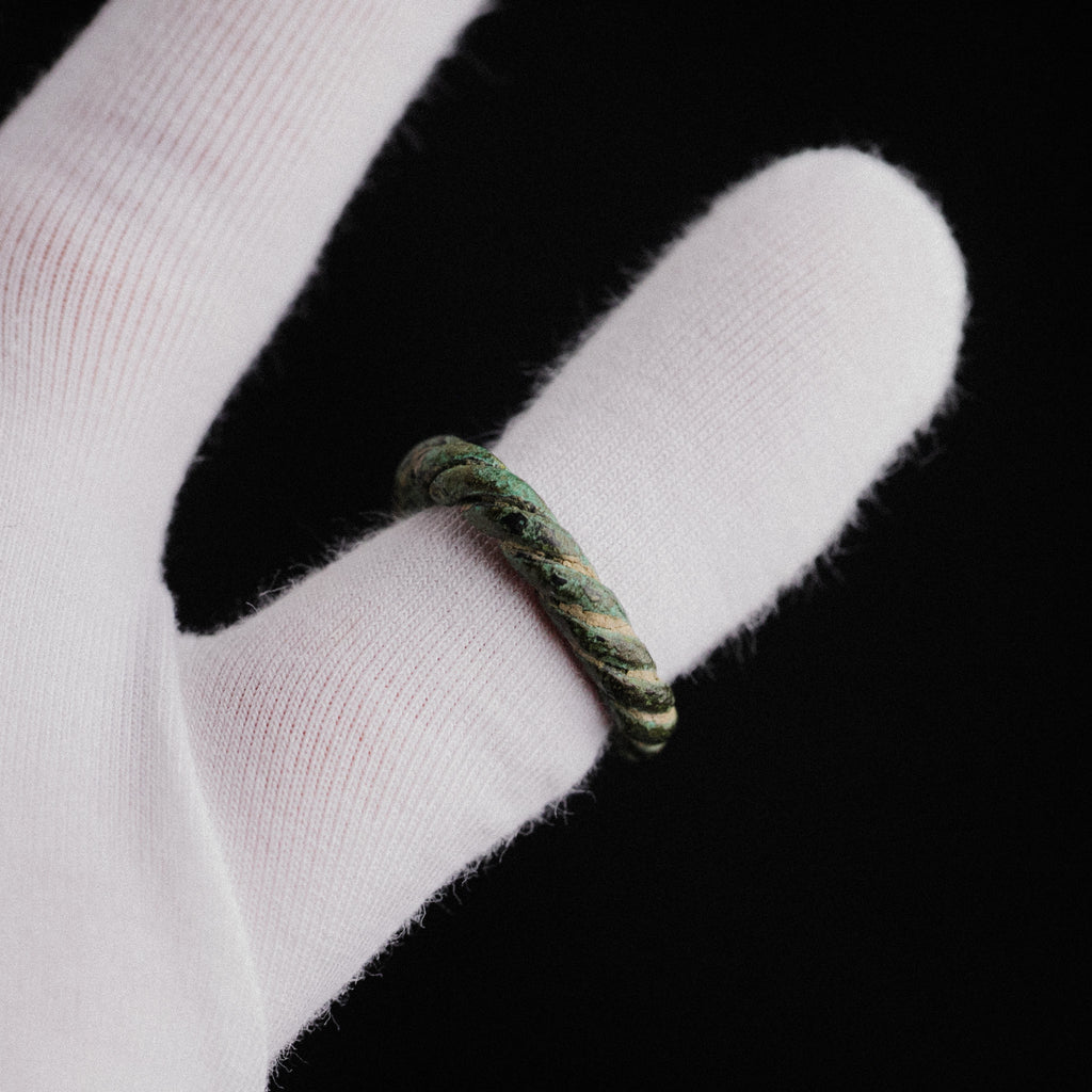 Viking Age Nordic Bronze Twisted Wire Ring – “Eirik” (8th–11th CE) – EU 54 / US 7