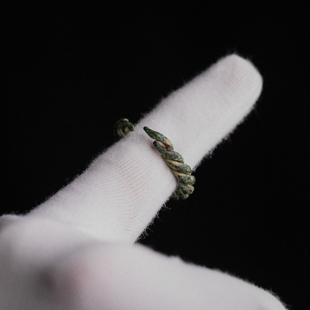 Viking Age Nordic Bronze Twisted Wire Ring – “Eirik” (8th–11th CE) – EU 54 / US 7