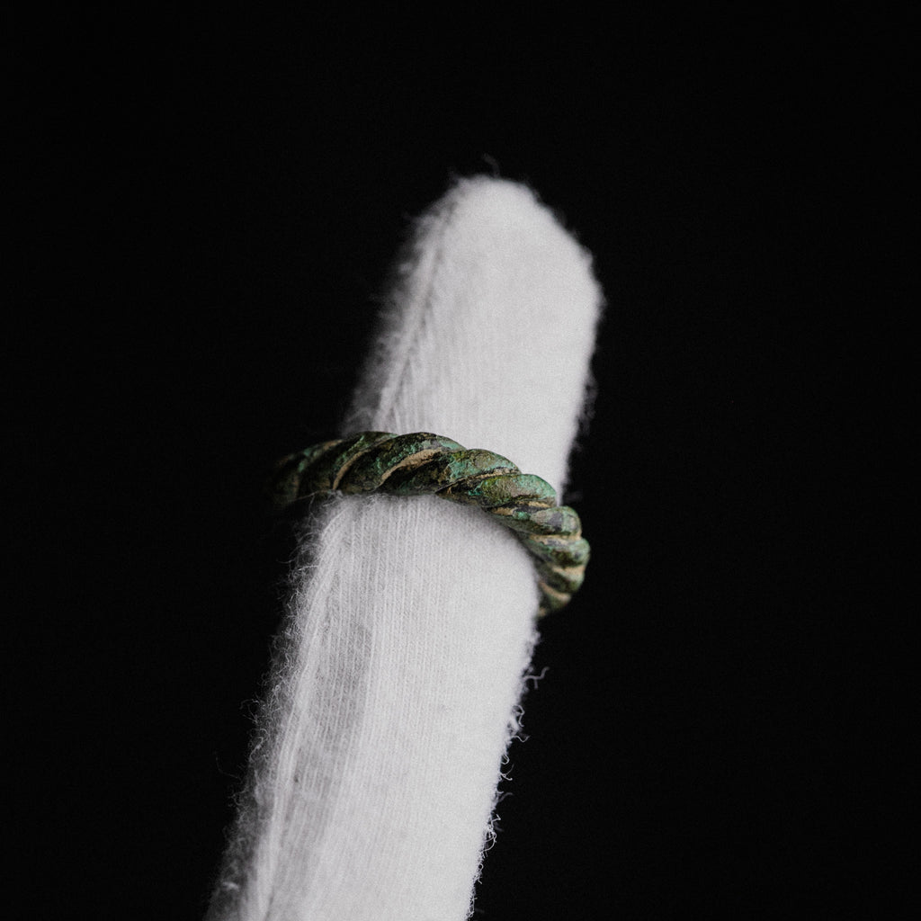 Viking Age Nordic Bronze Twisted Wire Ring – “Eirik” (8th–11th CE) – EU 54 / US 7