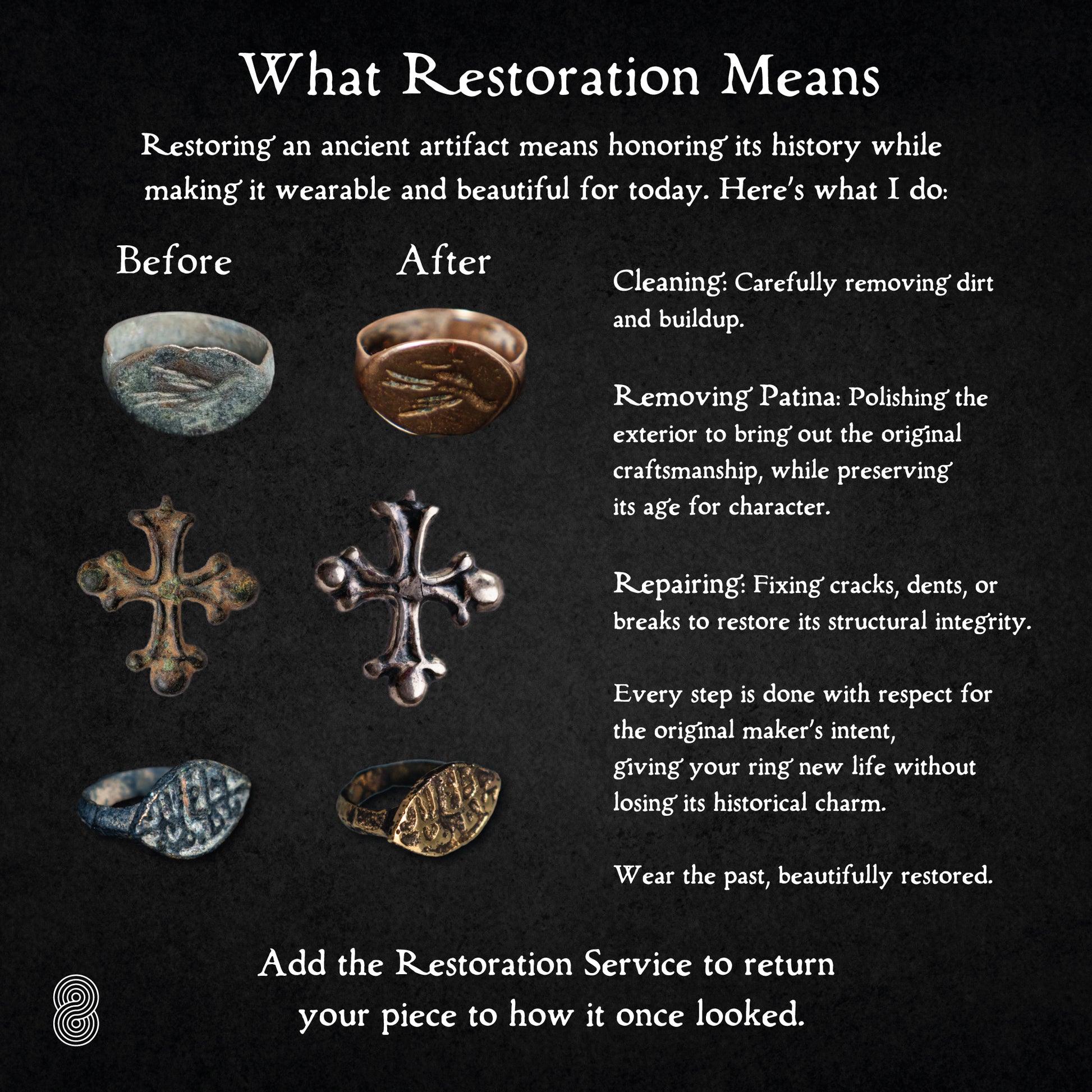 Aurora Antiqua restoration service — before and after examples