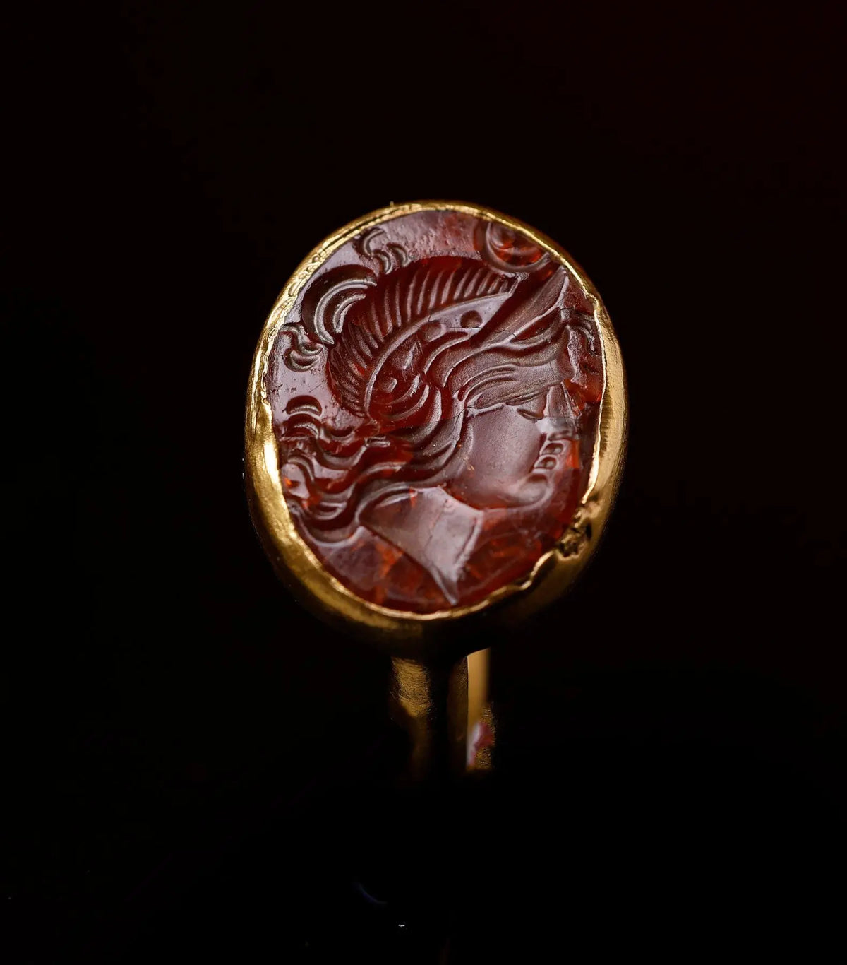 Roman Gold Ring 'Minerva' (1st-1st CE/BCE) EU 58/US 8.5