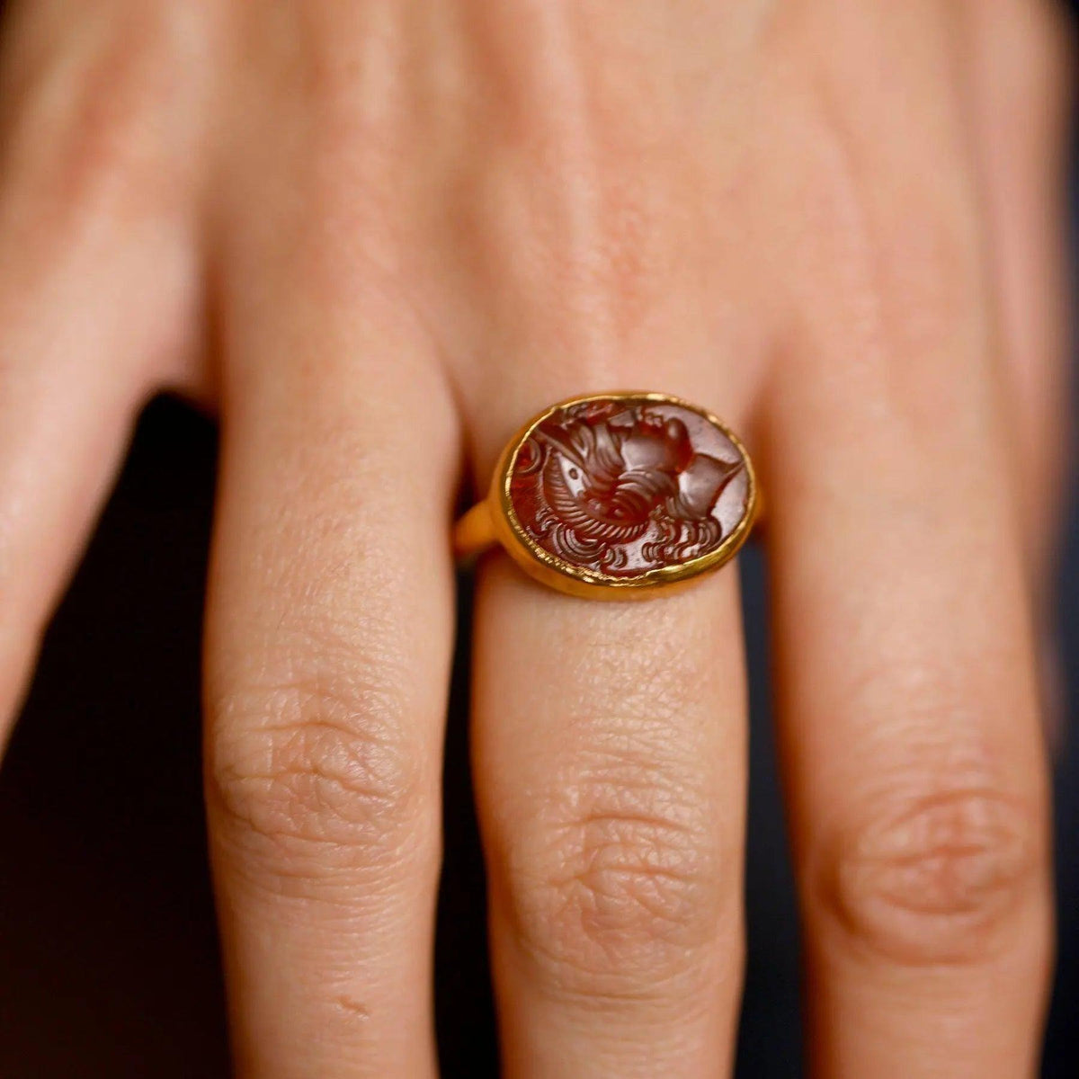 Roman Gold Ring 'Minerva' (1st-1st CE/BCE) EU 58/US 8.5