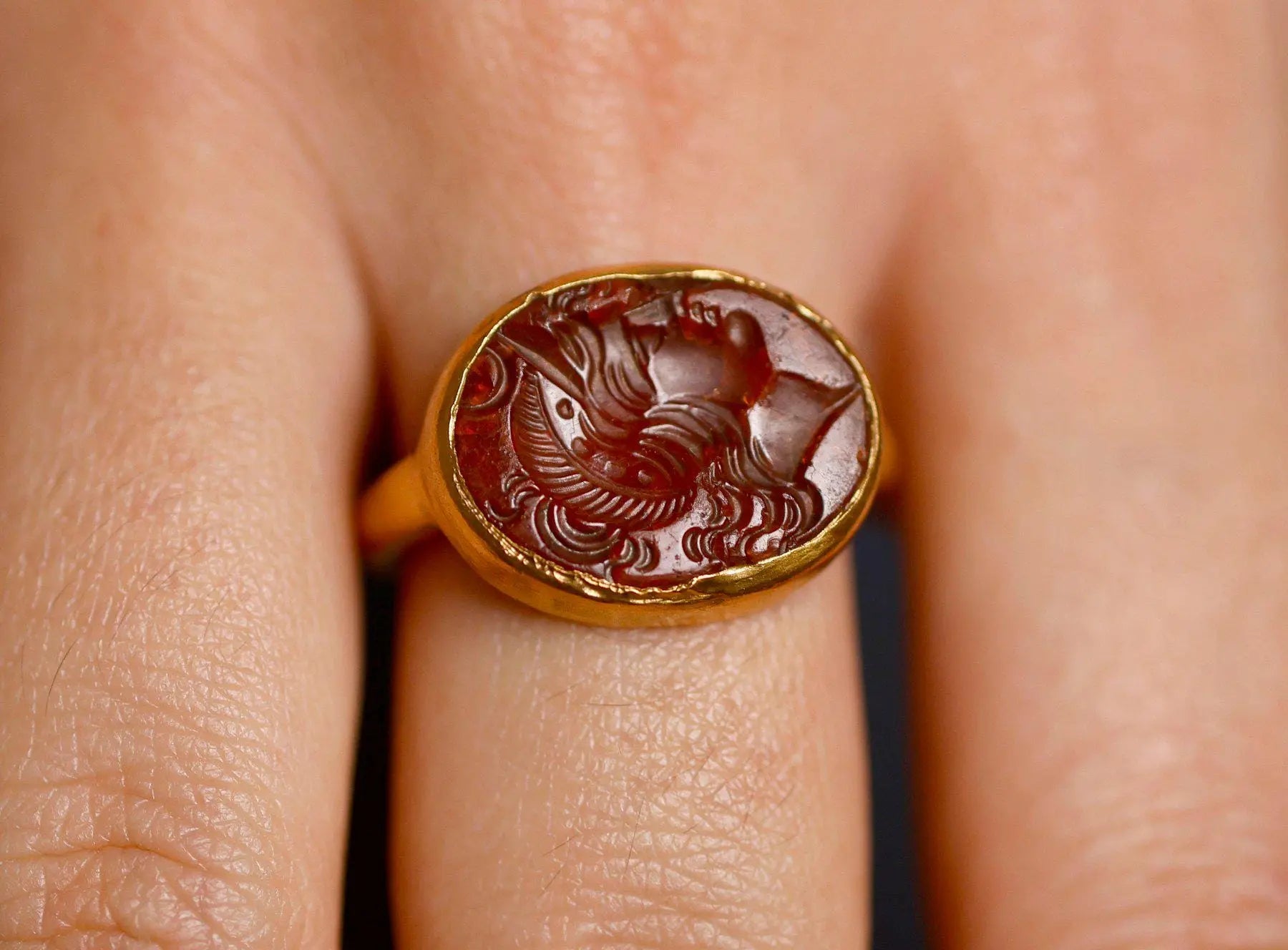 'Minvera' - Roman Gold Ring  (1st-1st CE/BCE)  EU 58 / US 8.5 Aurora Antiqua