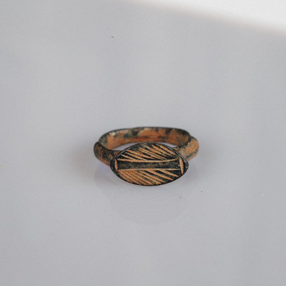 Late Roman Bronze Ring 'Symmetria' (4th-7th c. CE) EU 48/US 4.5