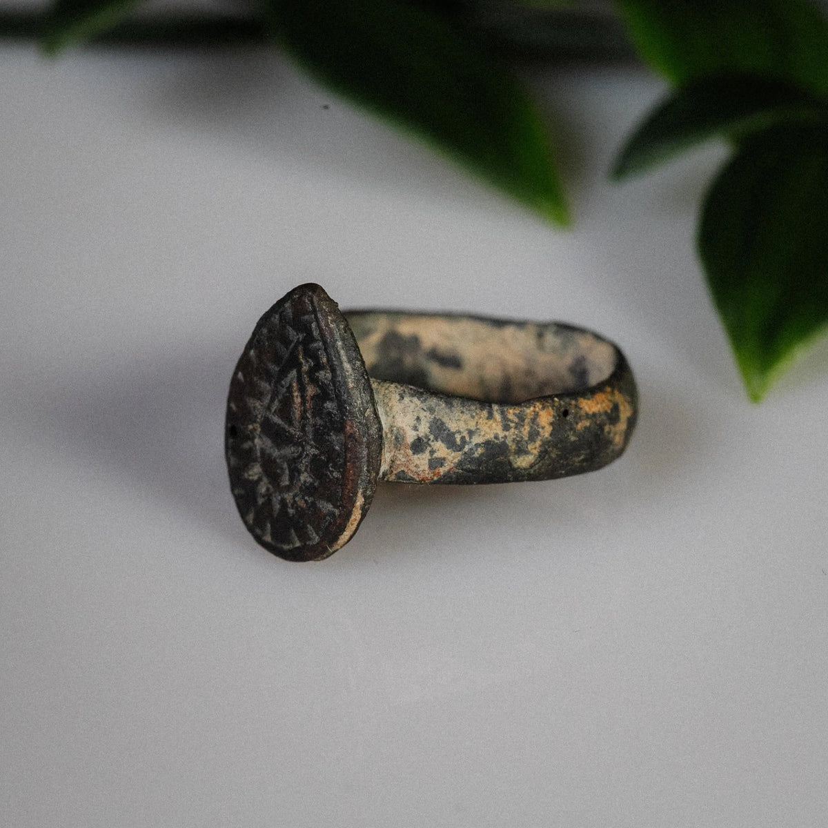 Medieval Bronze Ring 'Solis' (11th-13th c. CE) EU 55/US 7