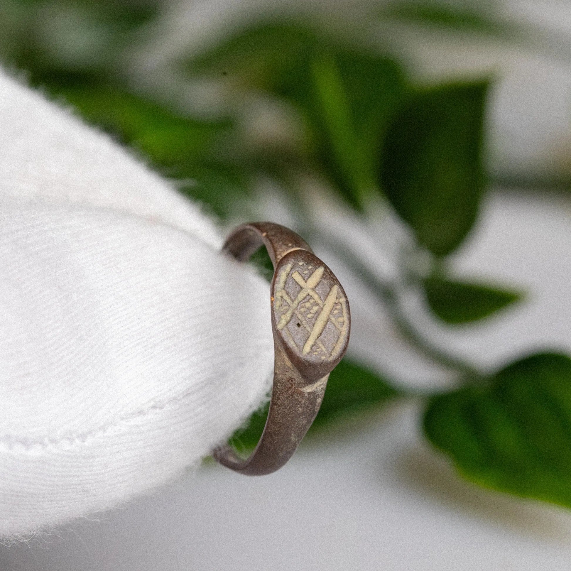 'Valerius' - Medieval Bronze Signet Ring (12th–14th C. CE) – EU 55 / US 7.5 Aurora Antiqua