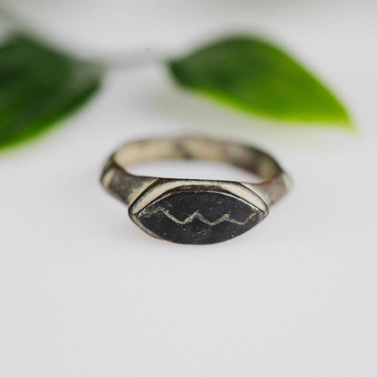 Medieval Bronze Ring 'Cassian' (13th-17th c. CE) EU 54/US 6.75