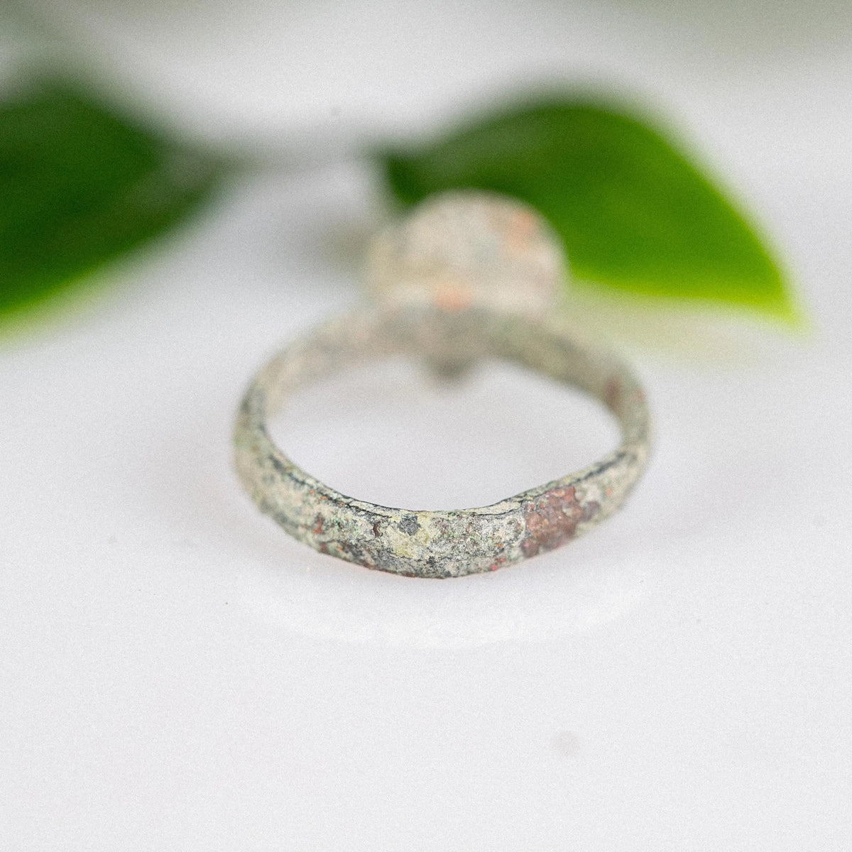 Medieval Bronze Ring 'Teara' (13th-17th c. CE) EU 49/US 5