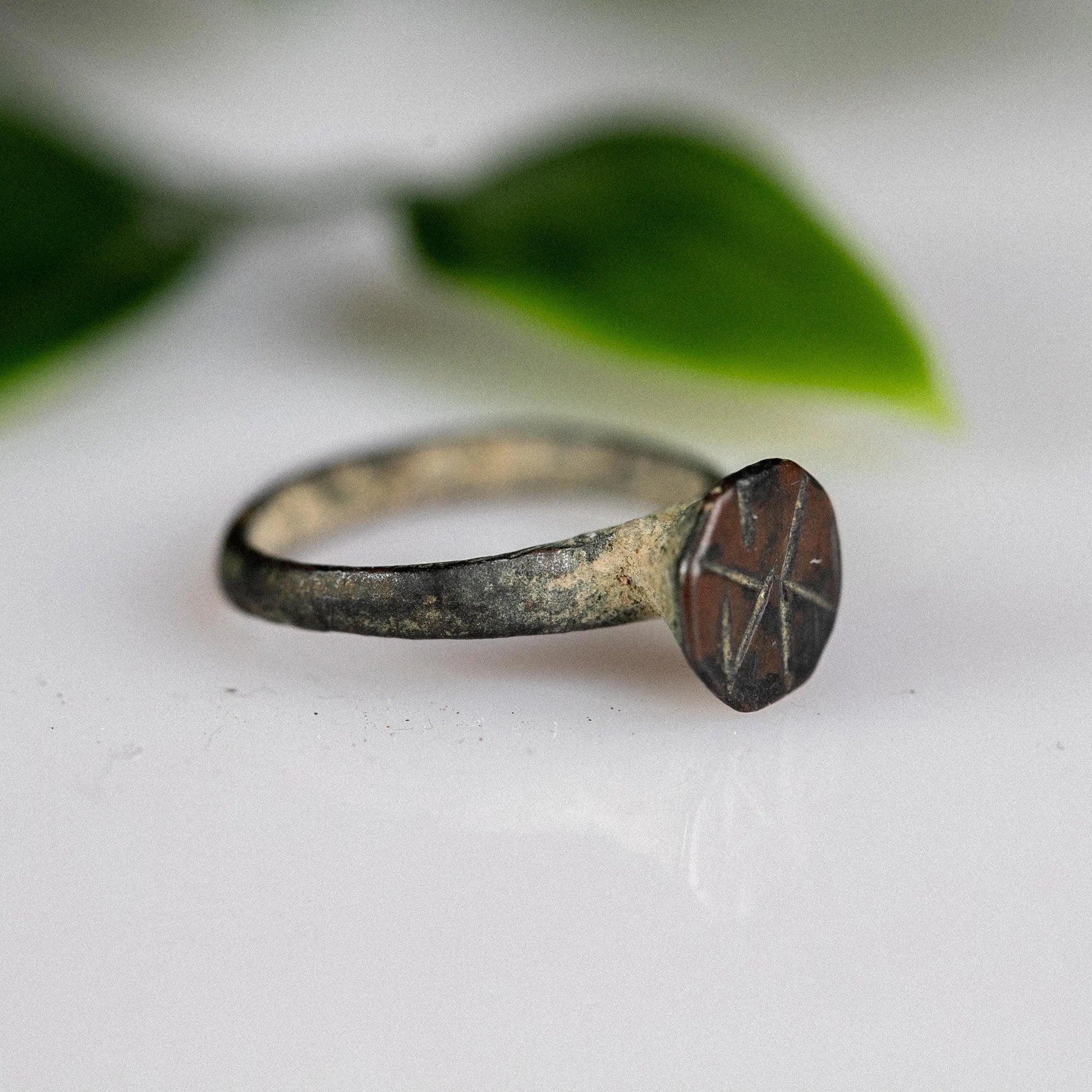 'Astralis' - Medieval Bronze Ring (10th–14th C. CE)  EU 50 / US 5.5 Aurora Antiqua