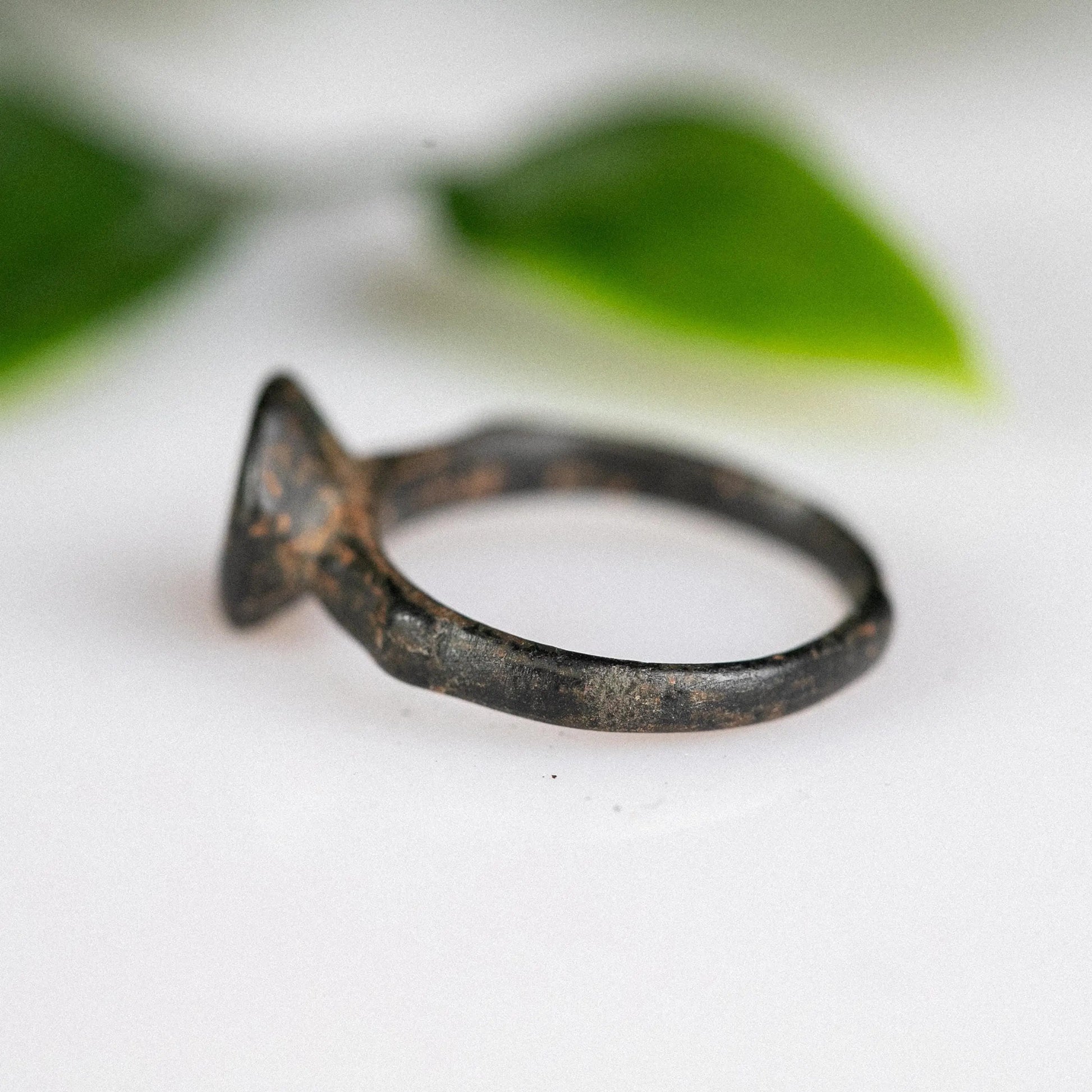 'Florian' - Medieval Bronze Ring (10th–14th C. CE) Monogram, EU 53 / US 6.5 Aurora Antiqua