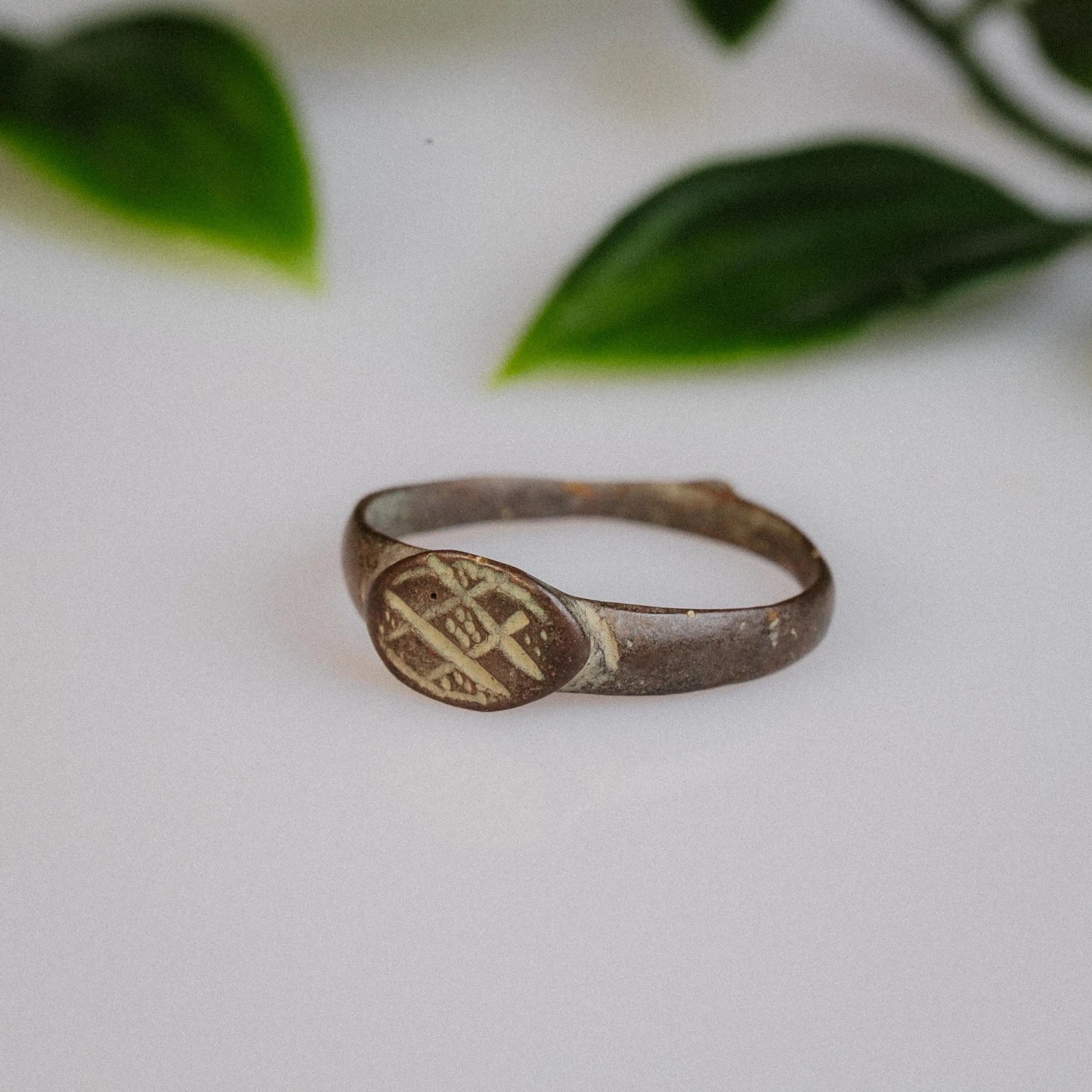 'Valerius' - Medieval Bronze Signet Ring (12th–14th C. CE) – EU 55 / US 7.5 Aurora Antiqua