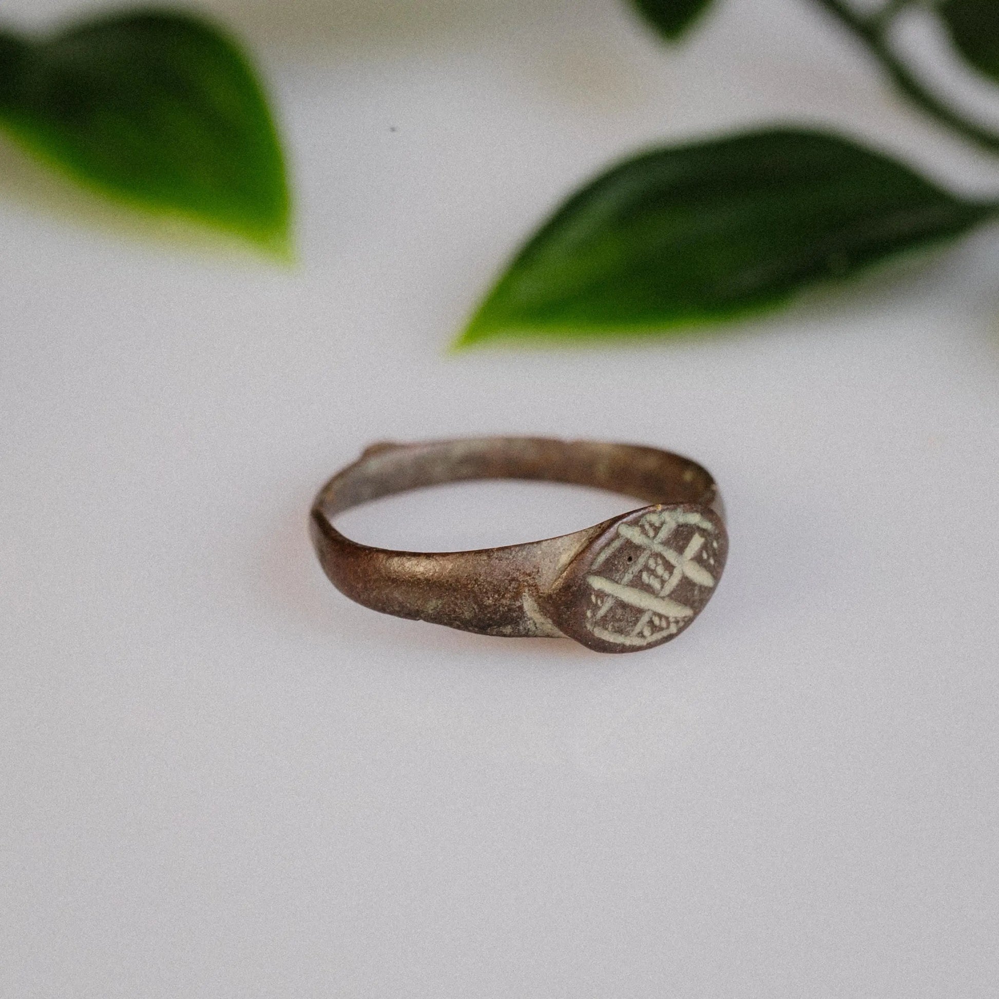 'Valerius' - Medieval Bronze Signet Ring (12th–14th C. CE) – EU 55 / US 7.5 Aurora Antiqua