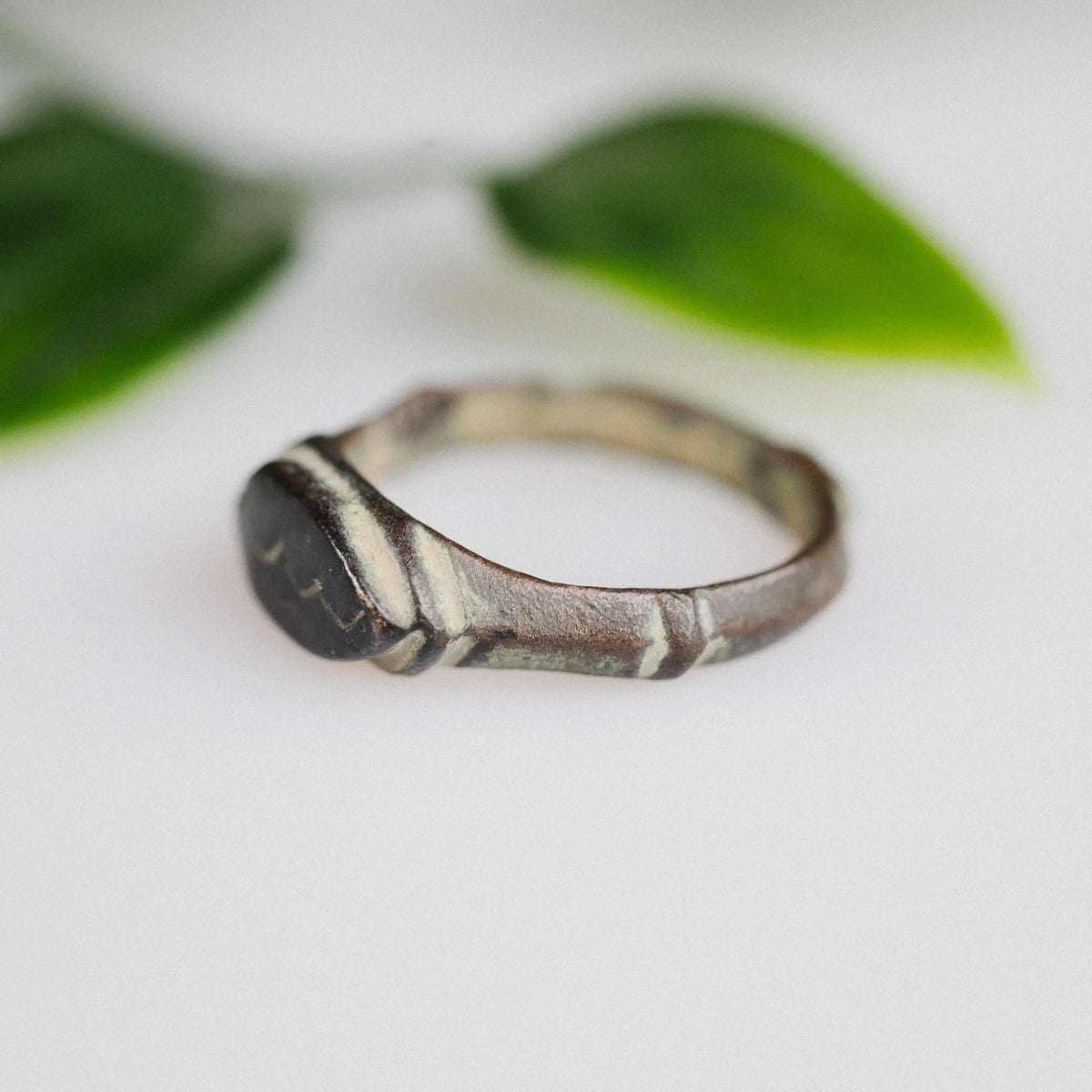 Medieval Bronze Ring 'Cassian' (13th-17th c. CE) EU 54/US 6.75