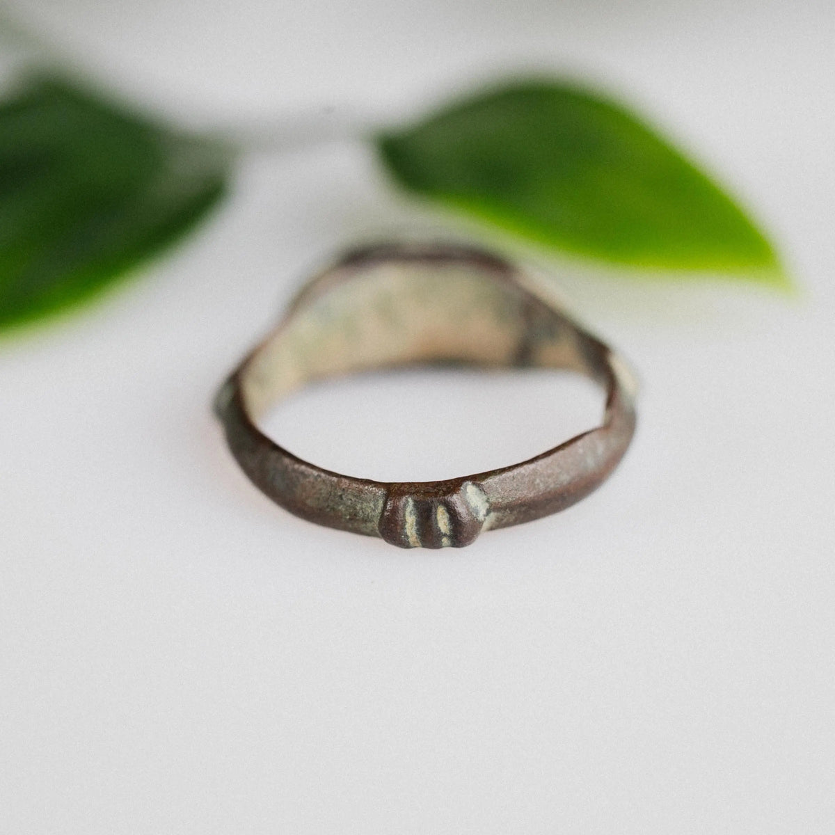 Medieval Bronze Ring 'Cassian' (13th-17th c. CE) EU 54/US 6.75