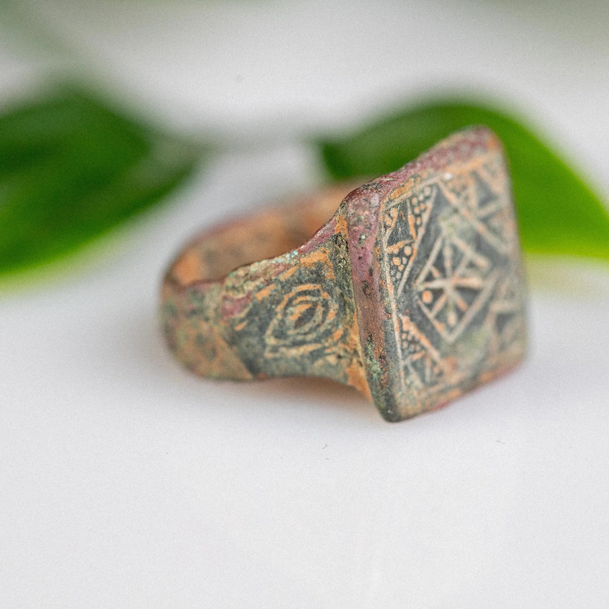 'Sirius'- Medieval Bronze Ring (14th–17th C. CE)  EU 49 / US 5 Aurora Antiqua