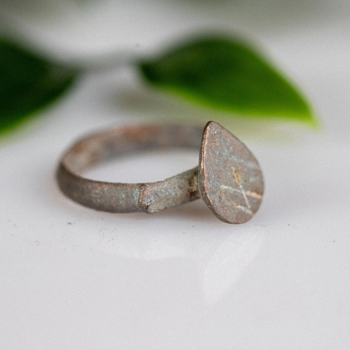 Medieval Bronze Ring 'Seraphine' (13th-17th c. CE) EU 55/US 7.25