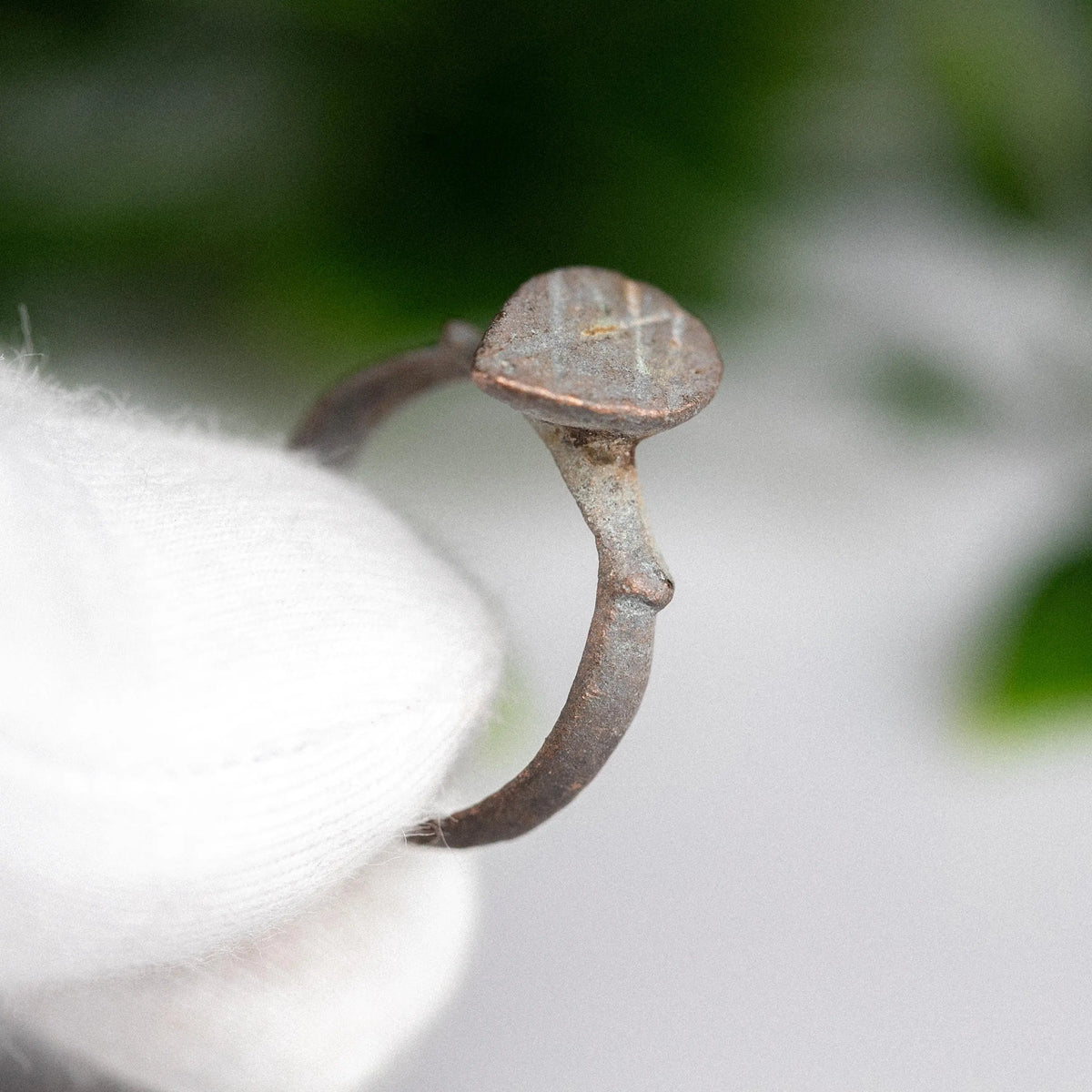 Medieval Bronze Ring 'Seraphine' (13th-17th c. CE) EU 55/US 7.25