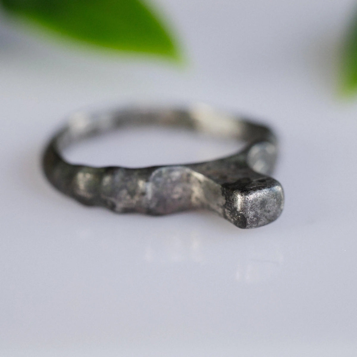 Medieval Silver Ring 'Leontios' (12th-15th c. CE) EU 58/US 8.5