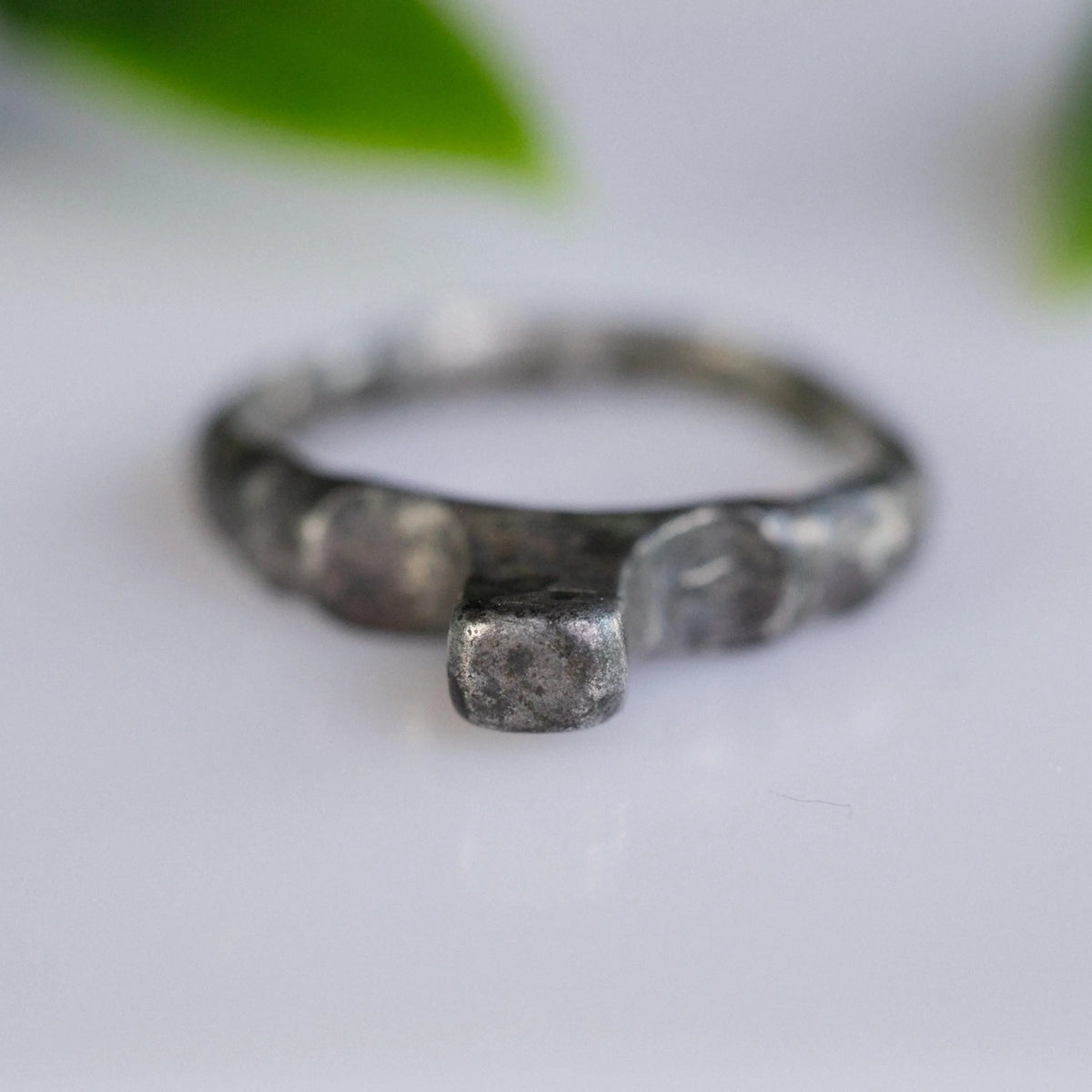 Medieval Silver Ring 'Leontios' (12th-15th c. CE) EU 58/US 8.5