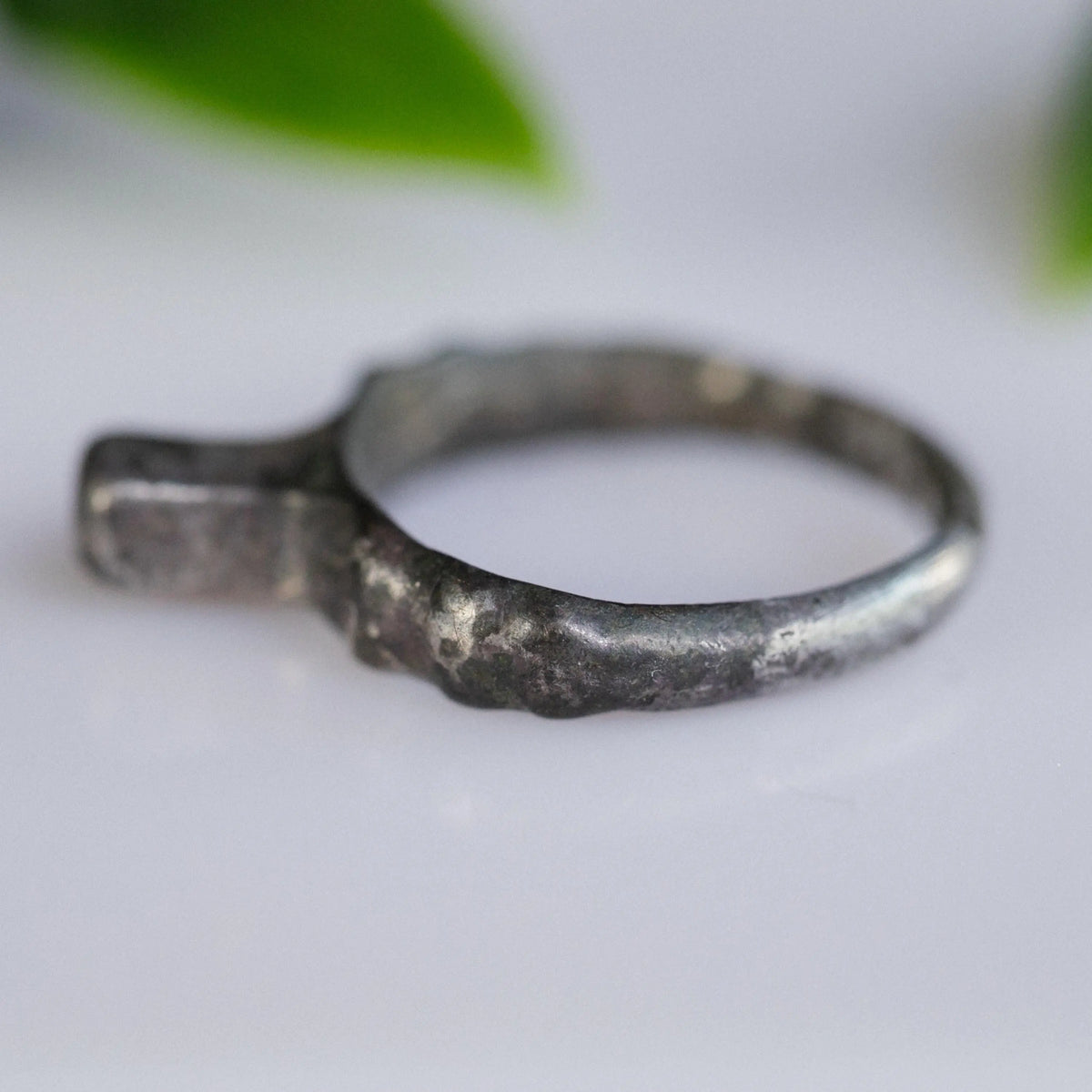 Medieval Silver Ring 'Leontios' (12th-15th c. CE) EU 58/US 8.5