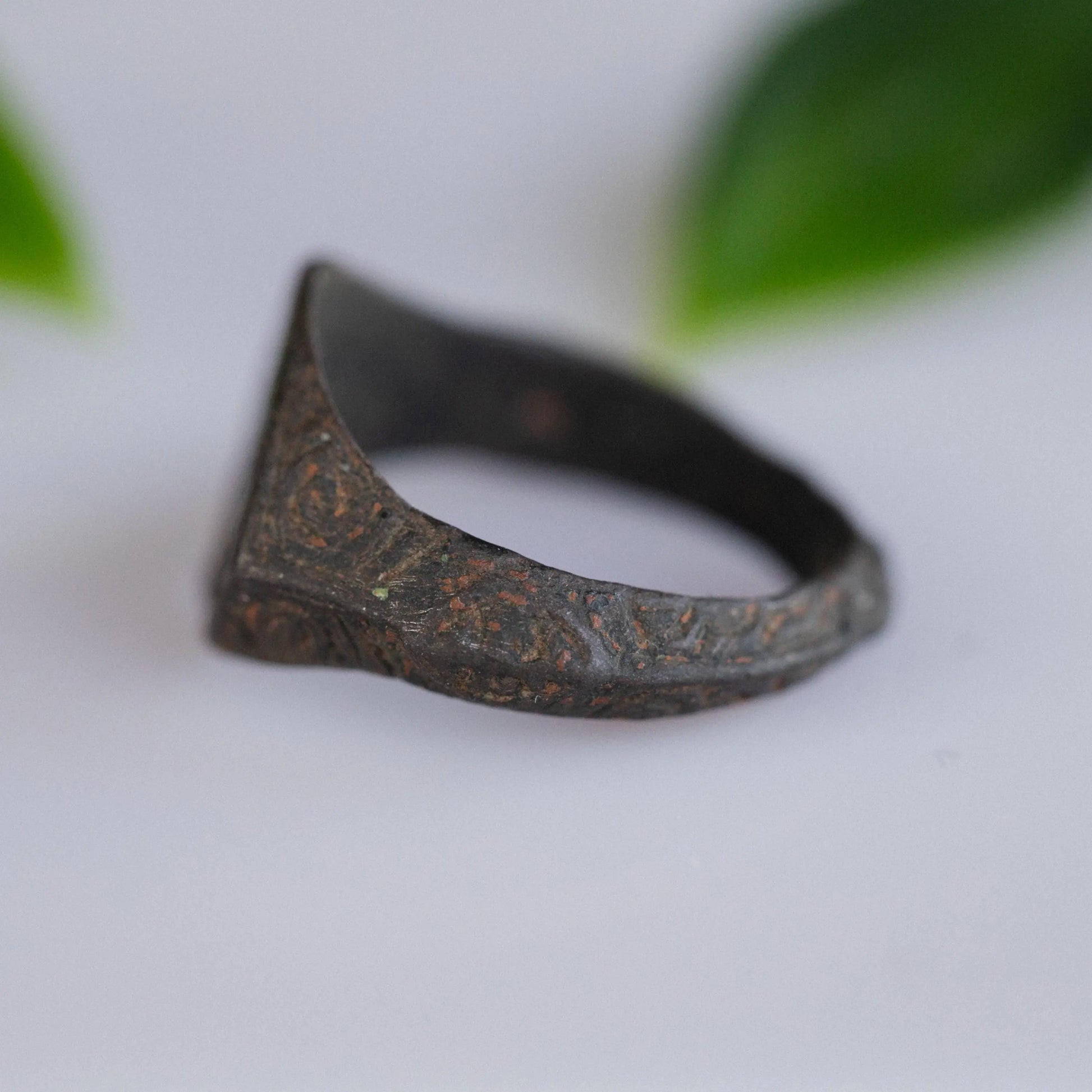 'Rashid' - Islamic Bronze Pseudo-Kufic Ring (13th–16th C. CE) EU 57 / US 8 Aurora Antiqua