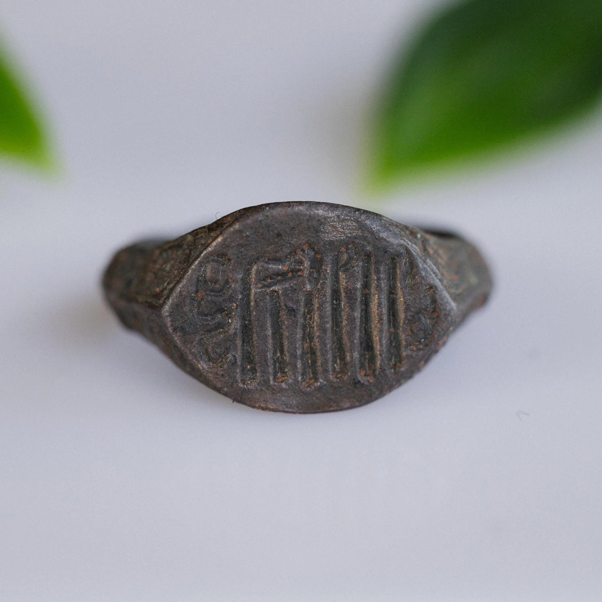 'Rashid' - Islamic Bronze Pseudo-Kufic Ring (13th–16th C. CE) EU 57 / US 8 Aurora Antiqua