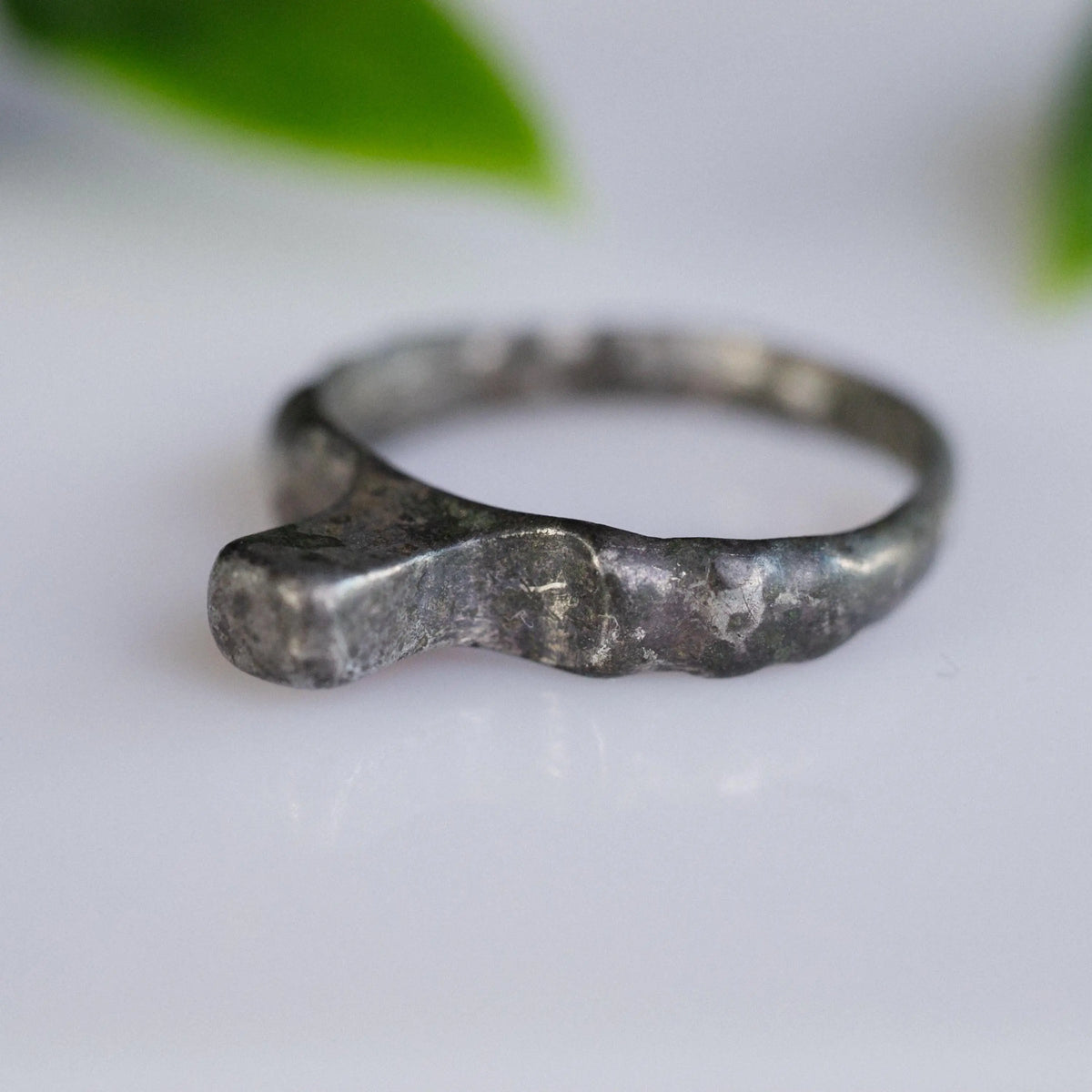 Medieval Silver Ring 'Leontios' (12th-15th c. CE) EU 58/US 8.5