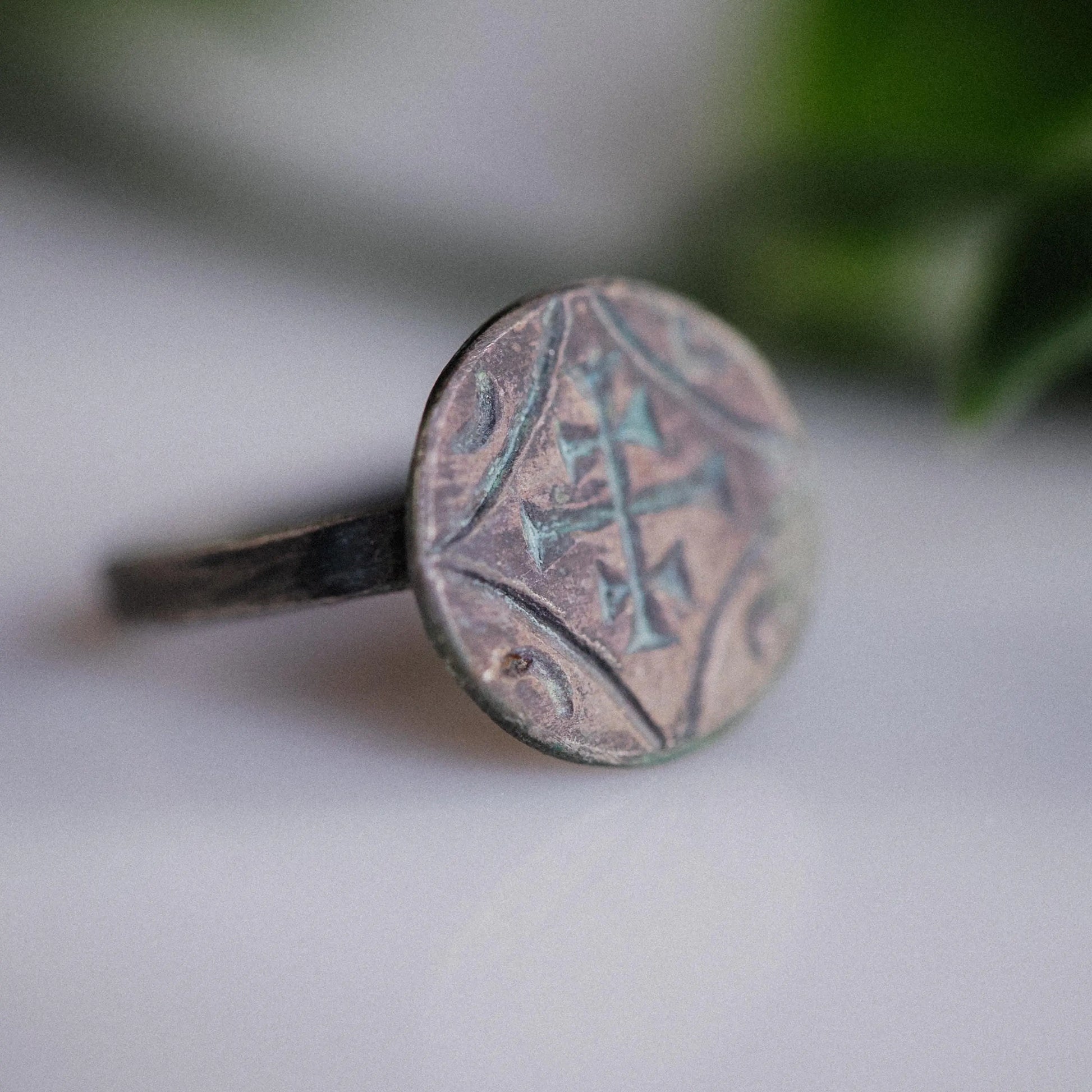 'Equitus' - Medieval Silver Crusader Signet Ring (9th–11th C. CE) EU 48 / US 4,5 Aurora Antiqua