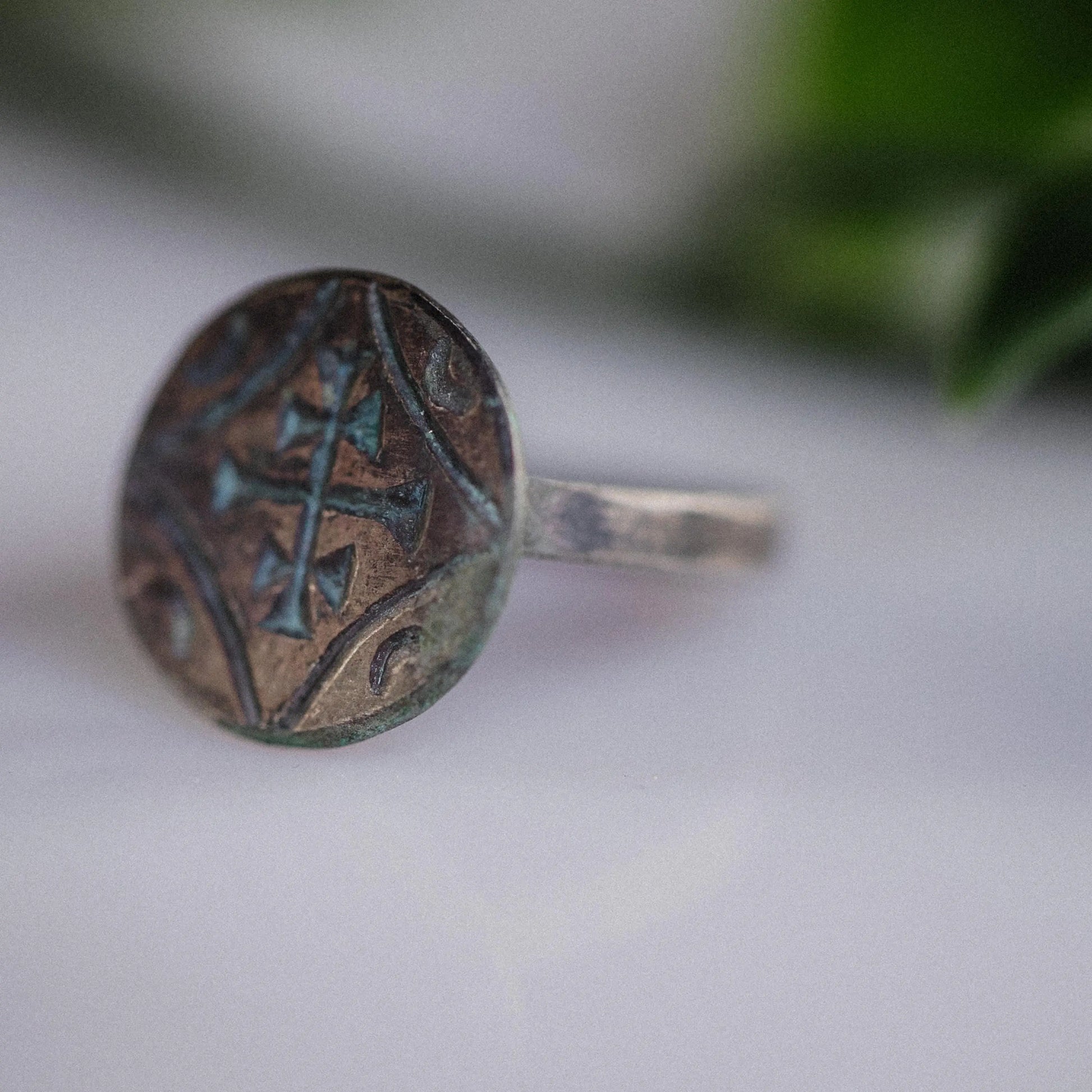 'Equitus' - Medieval Silver Crusader Signet Ring (9th–11th C. CE) EU 48 / US 4,5 Aurora Antiqua