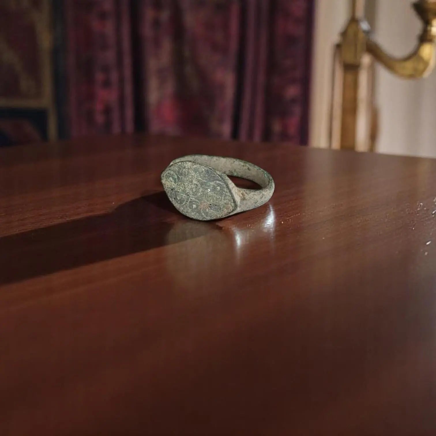 ‘Oval of Benoit’ - Medieval Bronze Ring  (12th–15th C. CE) EU 54 / US 7 Aurora Antiqua