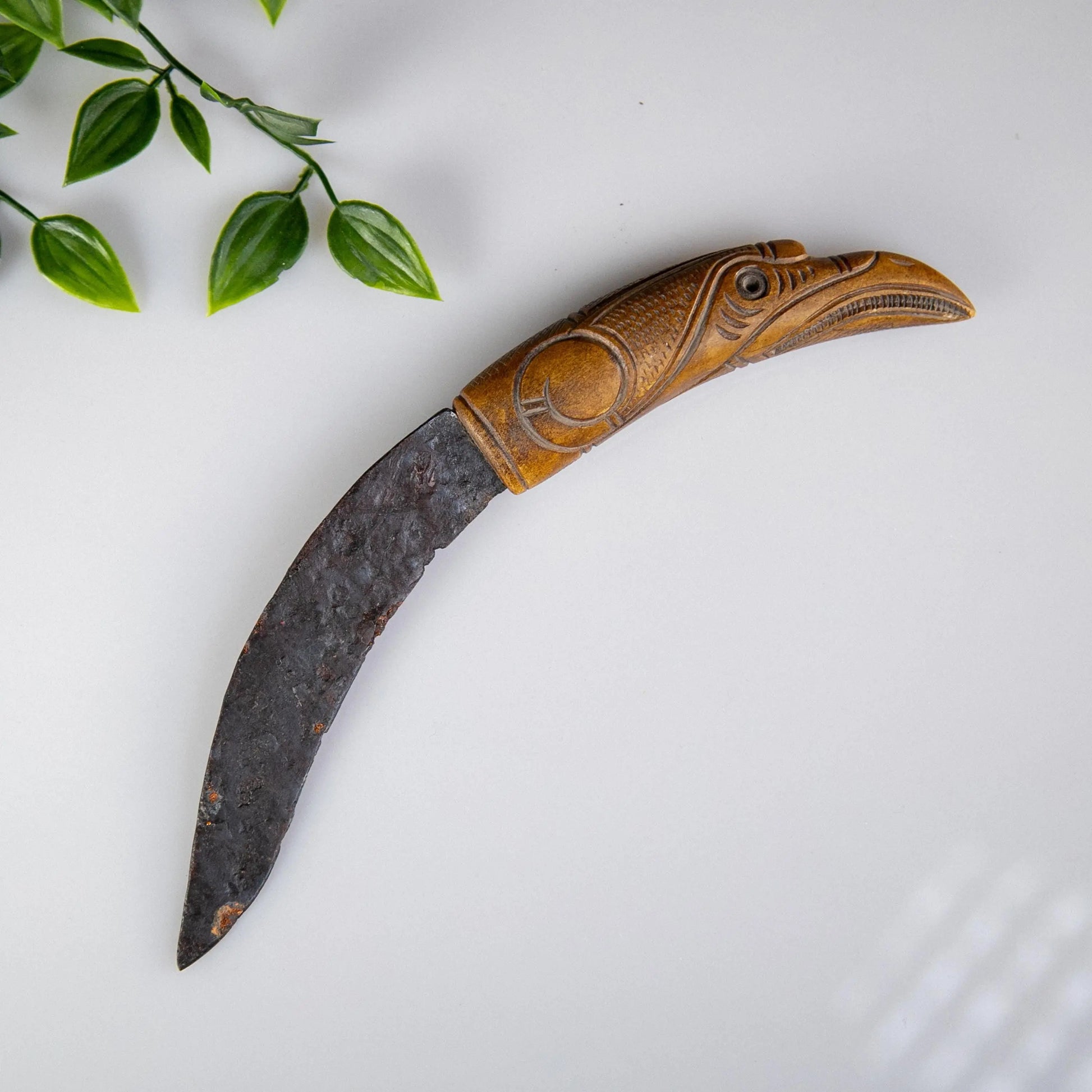 'Gunnar' Viking Iron Knife with Replica Raven-Head Bone Handle (9th–10th C. CE) Aurora Antiqua