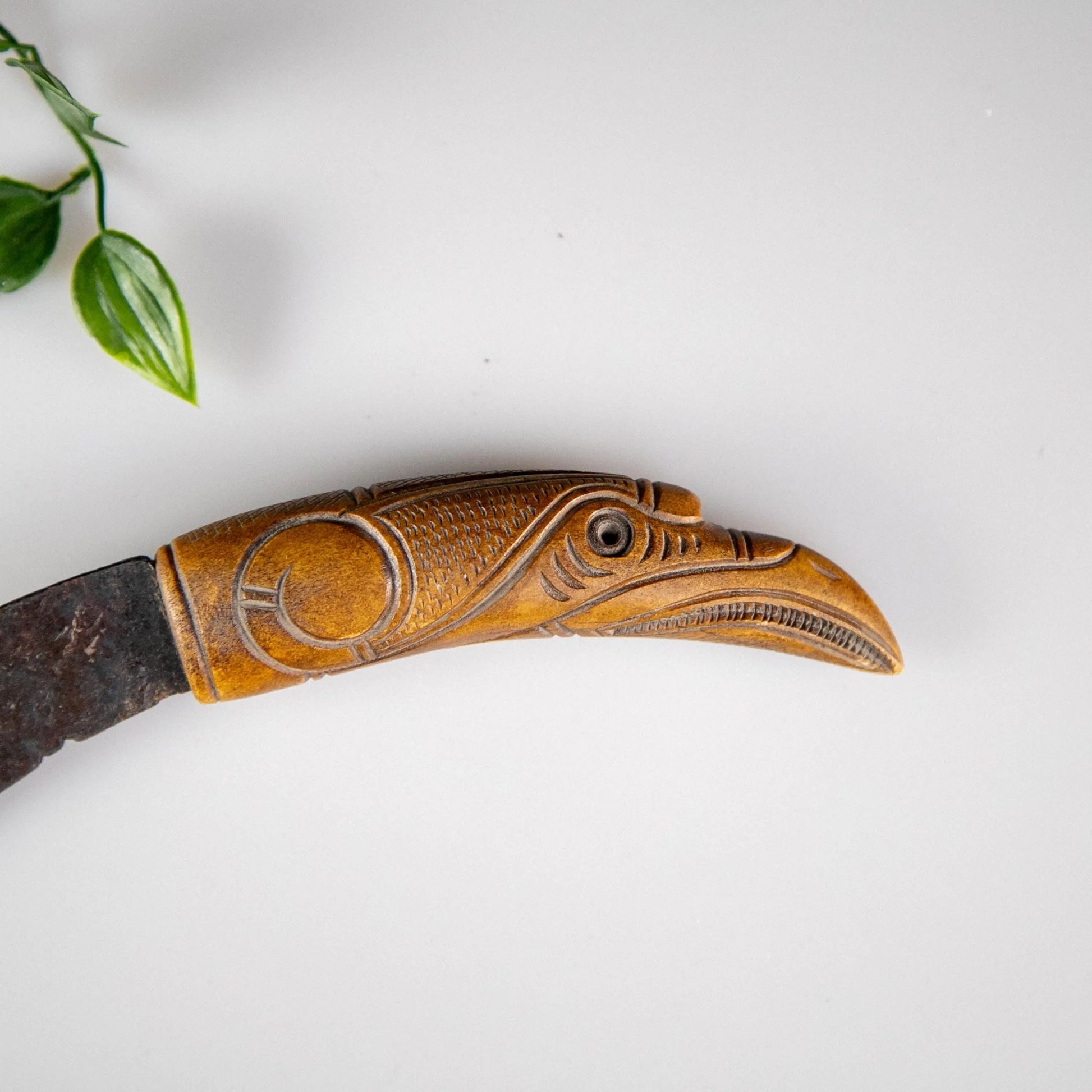 'Gunnar' Viking Iron Knife with Replica Raven-Head Bone Handle (9th–10th C. CE) Aurora Antiqua