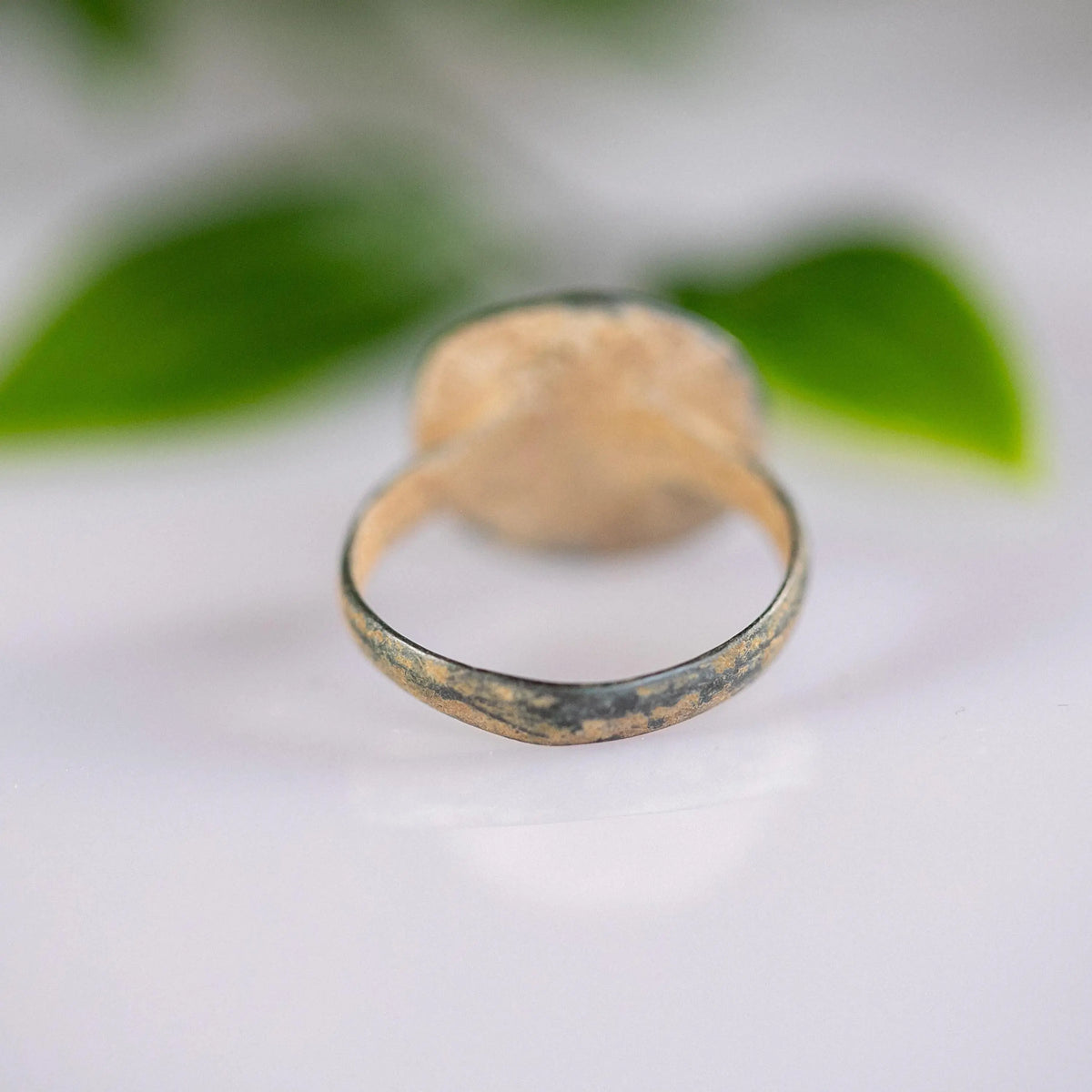 Medieval Bronze Seal Ring 'Sigillo' (12th-14th c. CE) EU 52/US 6