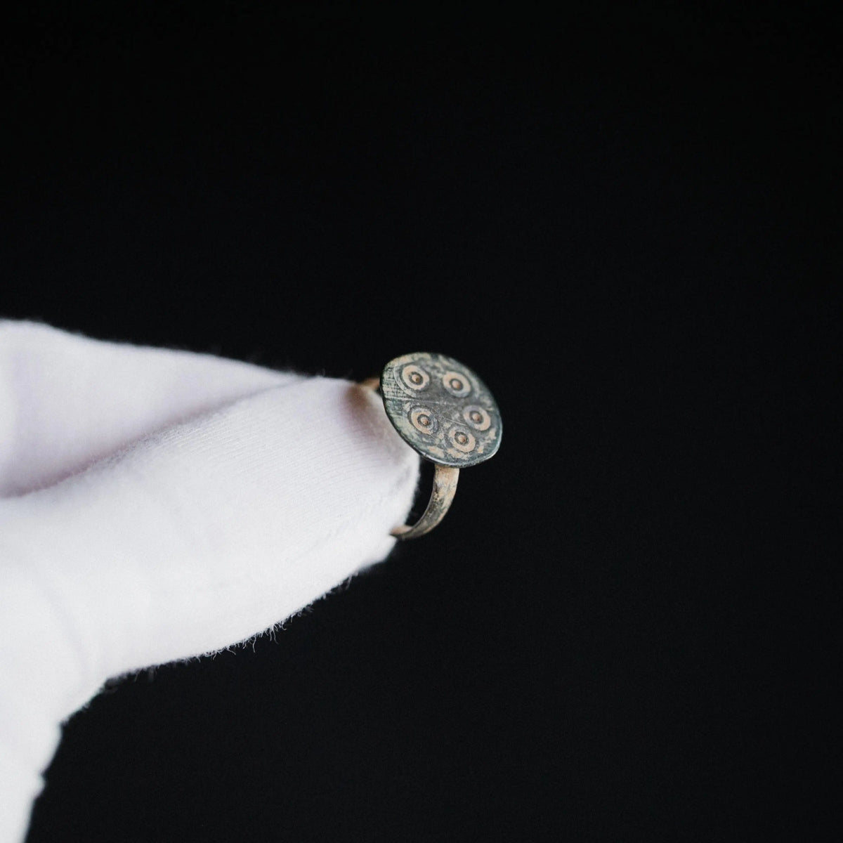 Medieval Bronze Seal Ring 'Sigillo' (12th-14th c. CE) EU 52/US 6