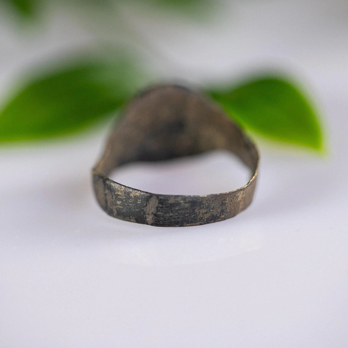 Medieval Bronze Signet Ring 'Henricus' (14th-17th c. CE) EU 61/US 9.5