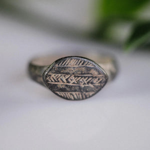 'Tessarion' - Medieval Bronze Signet Ring  (10th–13th CE) EU 54 / US 7 Aurora Antiqua