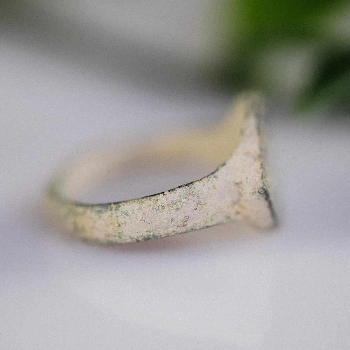 Medieval Bronze Ring 'Oval of Benoit' (12th-15th c. CE) EU 54/US 7