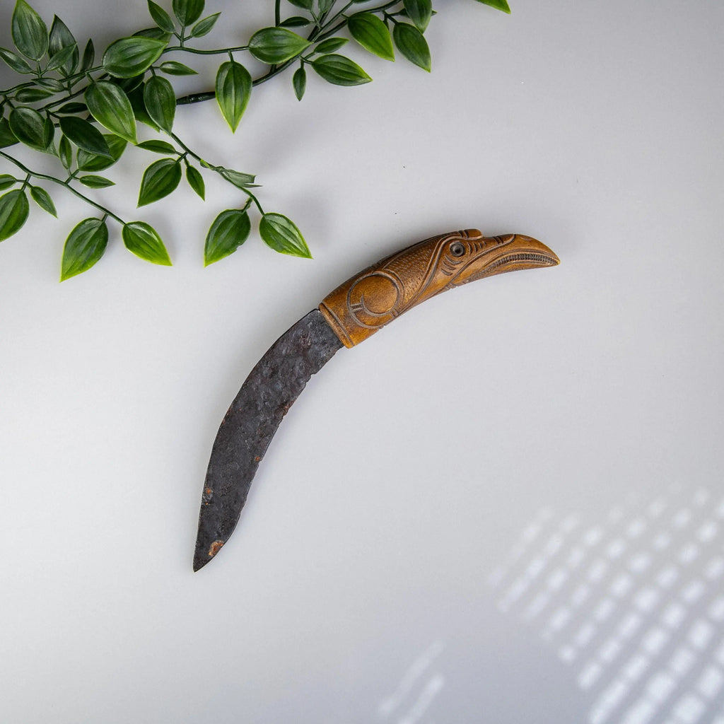 'Gunnar' Viking Iron Knife with Replica Raven-Head Bone Handle (9th–10th C. CE) Aurora Antiqua
