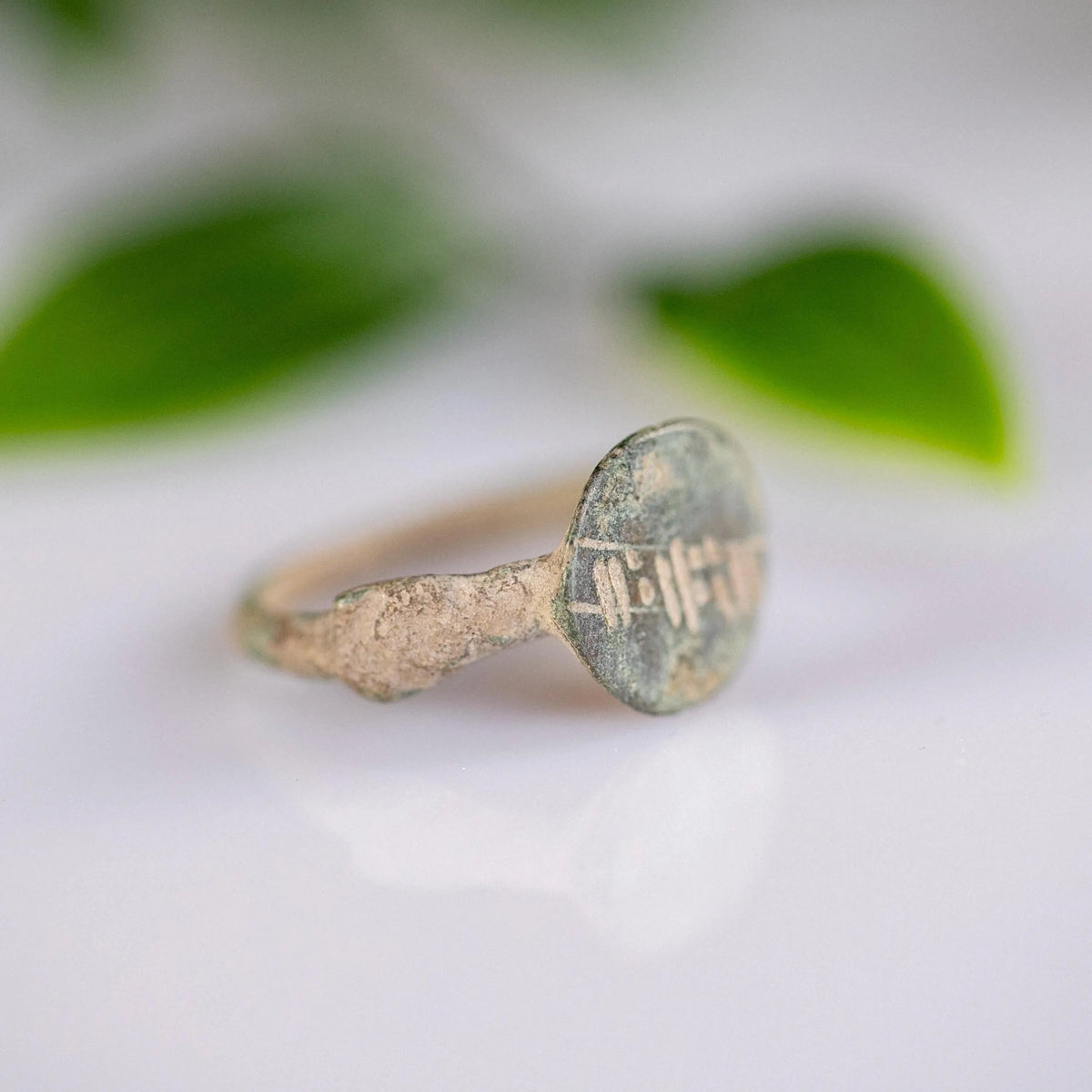 Roman Bronze Seal Ring 'Lucius' (1st-4th c. CE) EU 55/US 7.5