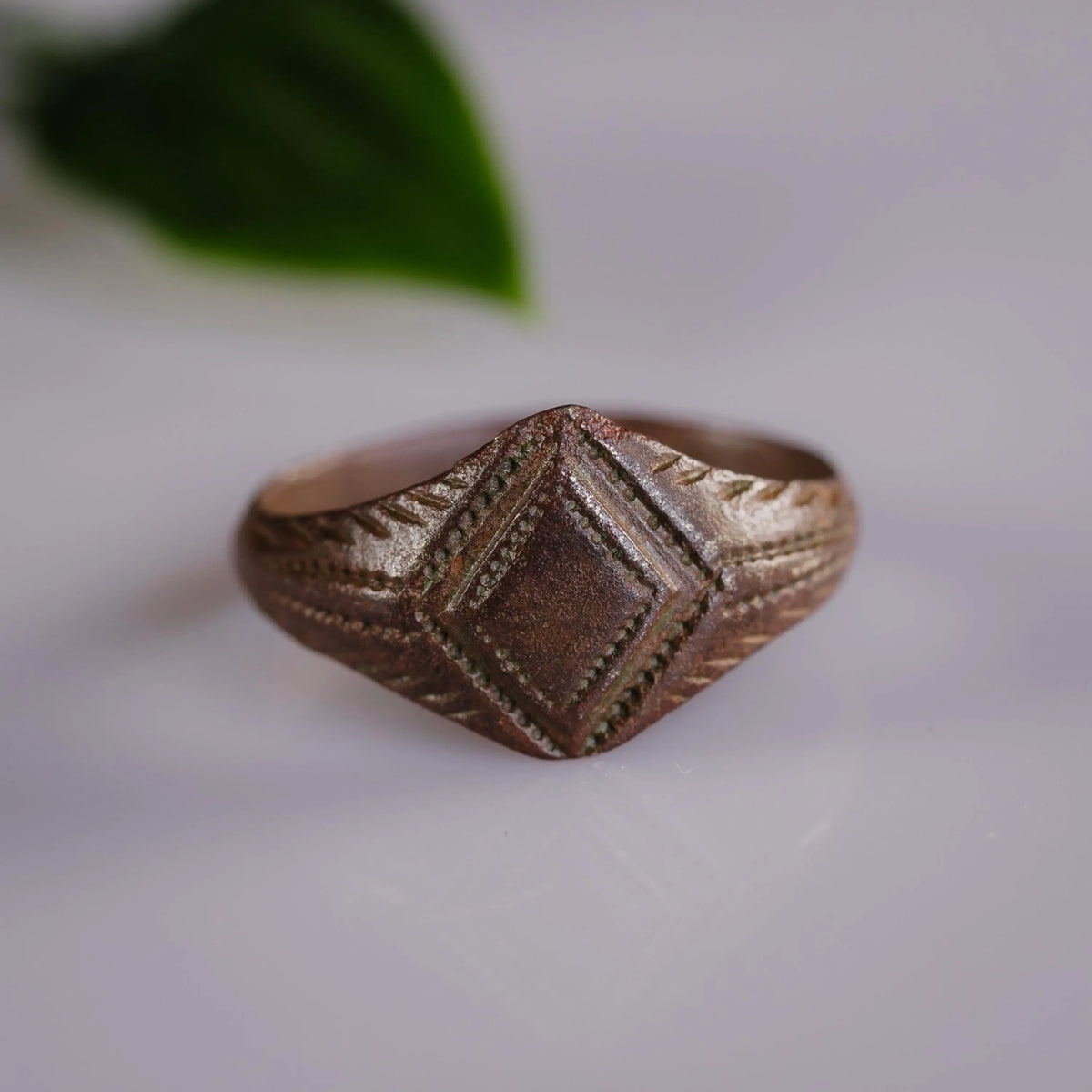 Post-Medieval Bronze Ring 'Octavius' (17th-19th c. CE) EU 60/US 9.5