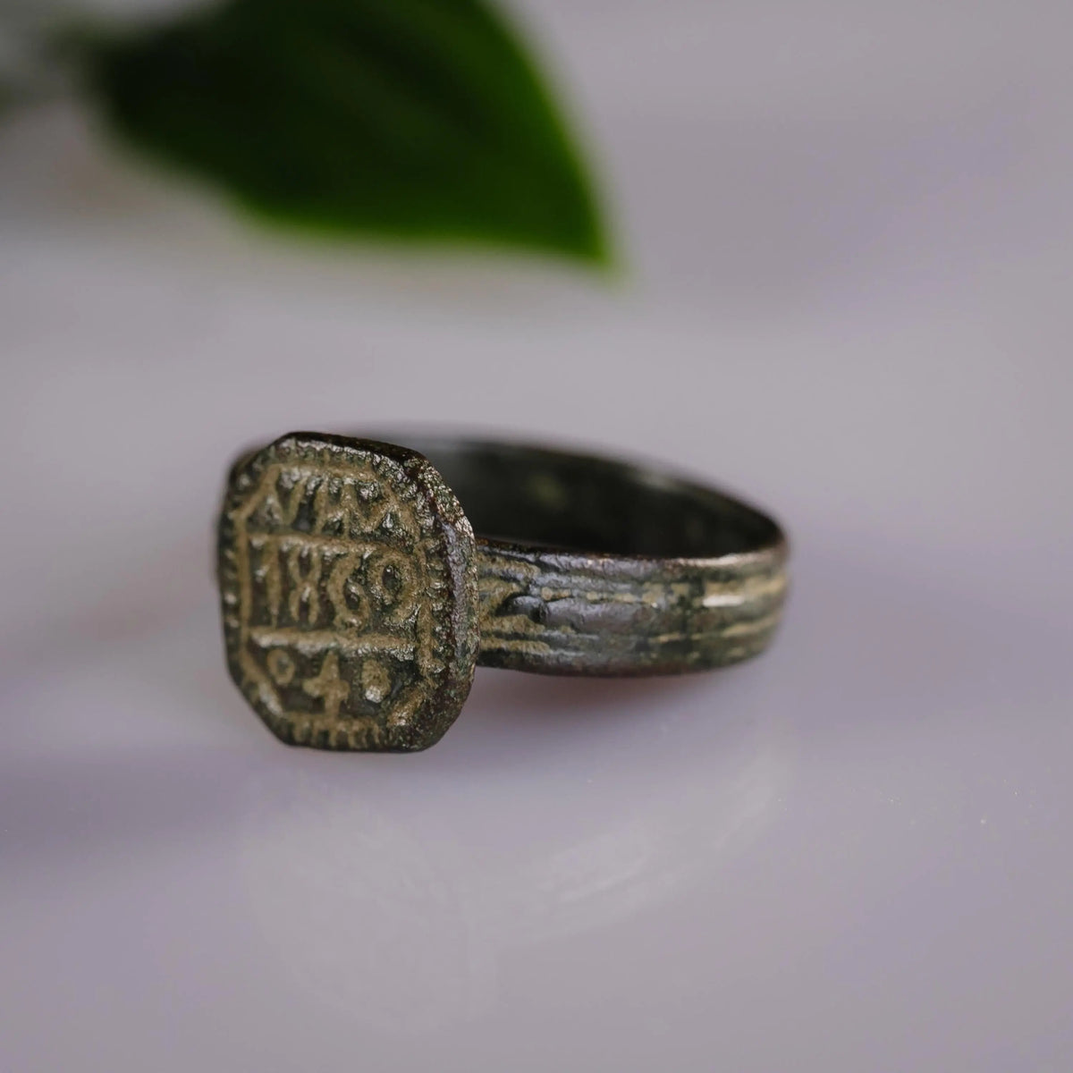 Post-Medieval Bronze Ring 'Victoria' (19th c. CE) EU 54/US 7