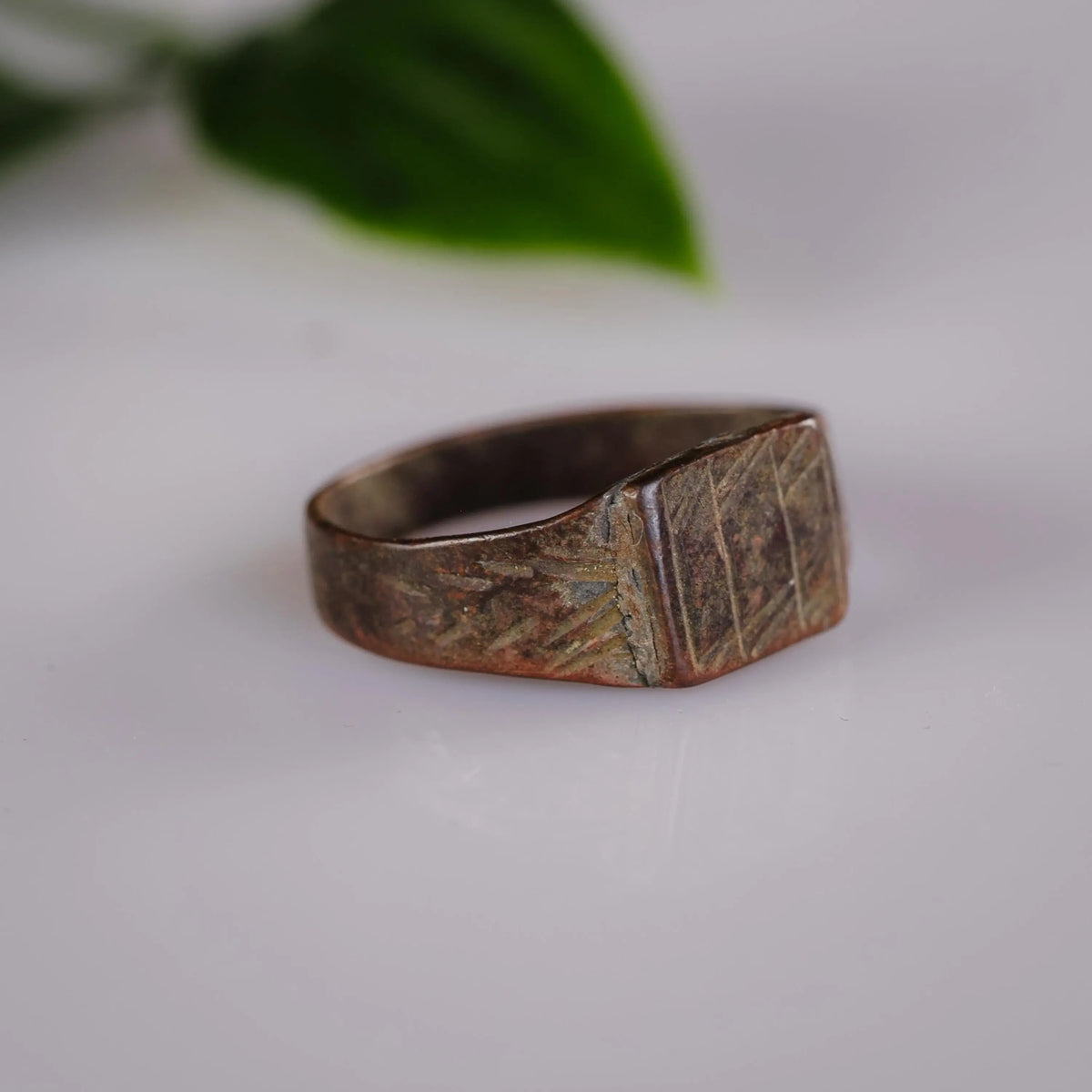 Post-Medieval Bronze Ring 'Geometra' (18th-19th c. CE) EU 54/US 7